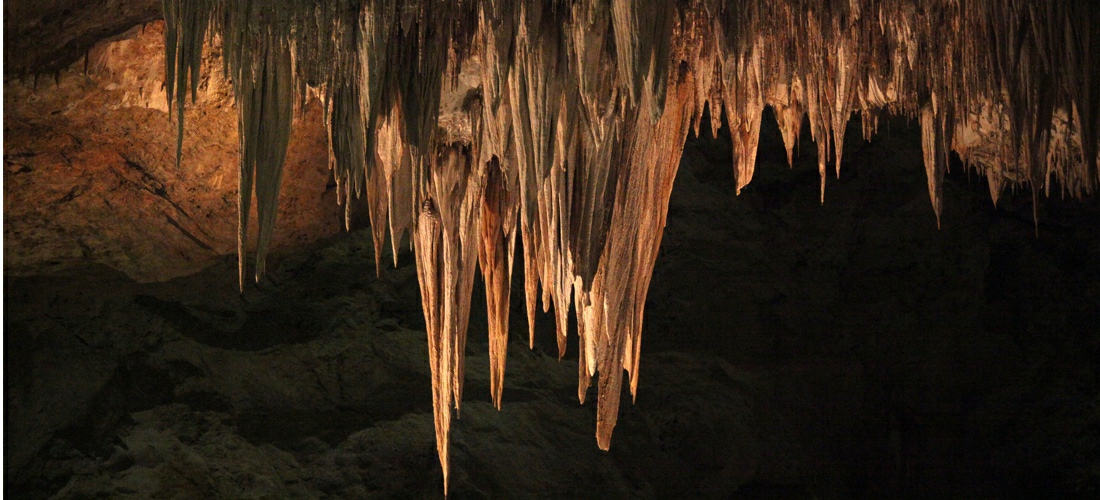 Carlsbad Caverns National Park is a United States National Park in the Guadalupe Mountains in southeastern New Mexico. The primary attraction of the park is the big cave, Carlsbad Cavern - See America!