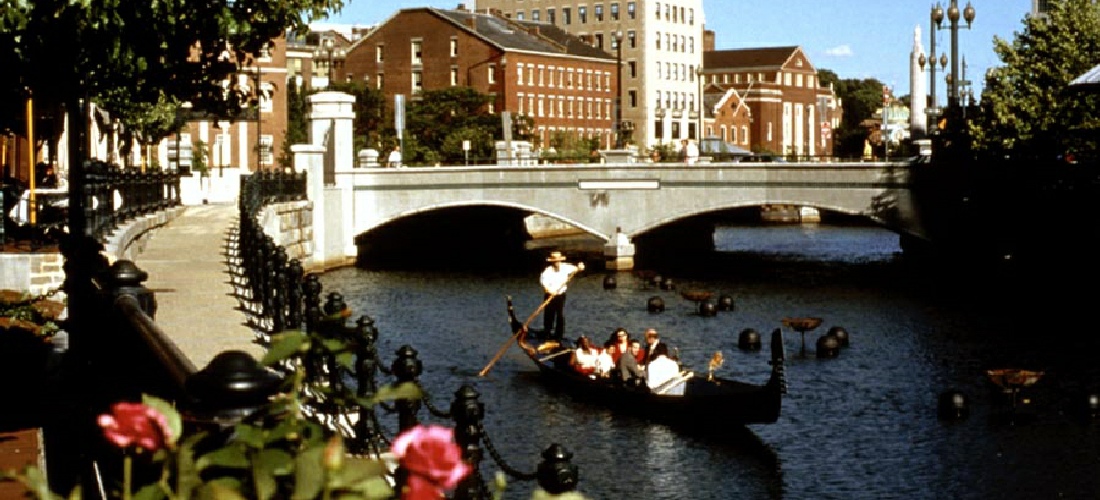 Gondola rides can take you through the heart of Providence, Rhode Island.