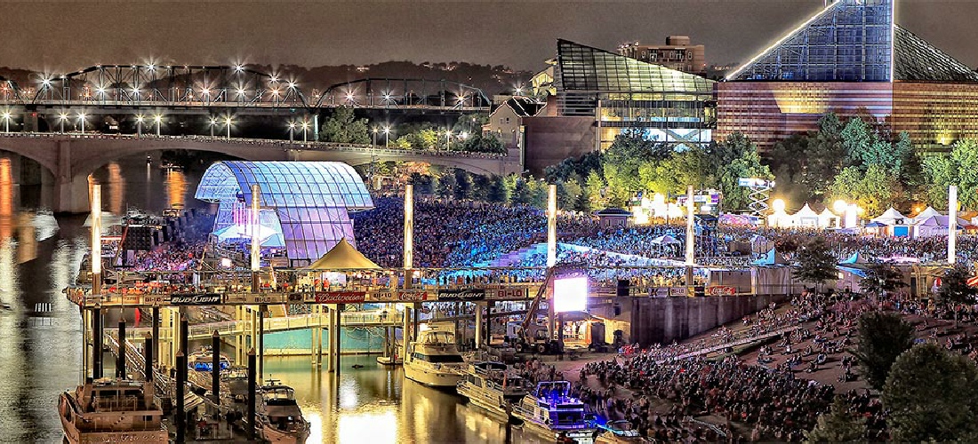 The Riverbend Festival is a Nine-day event held every June in the downtown area along the banks of the Tennessee River in Chattanooga, featuring music of every genre and other entertainment.
