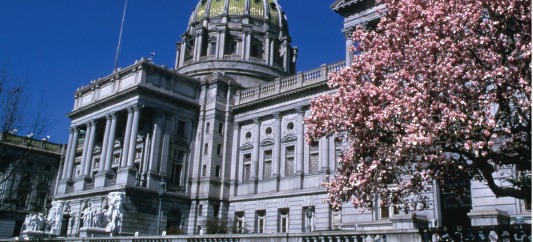 State capitol building in Harrisburg, Pennsylvania.
