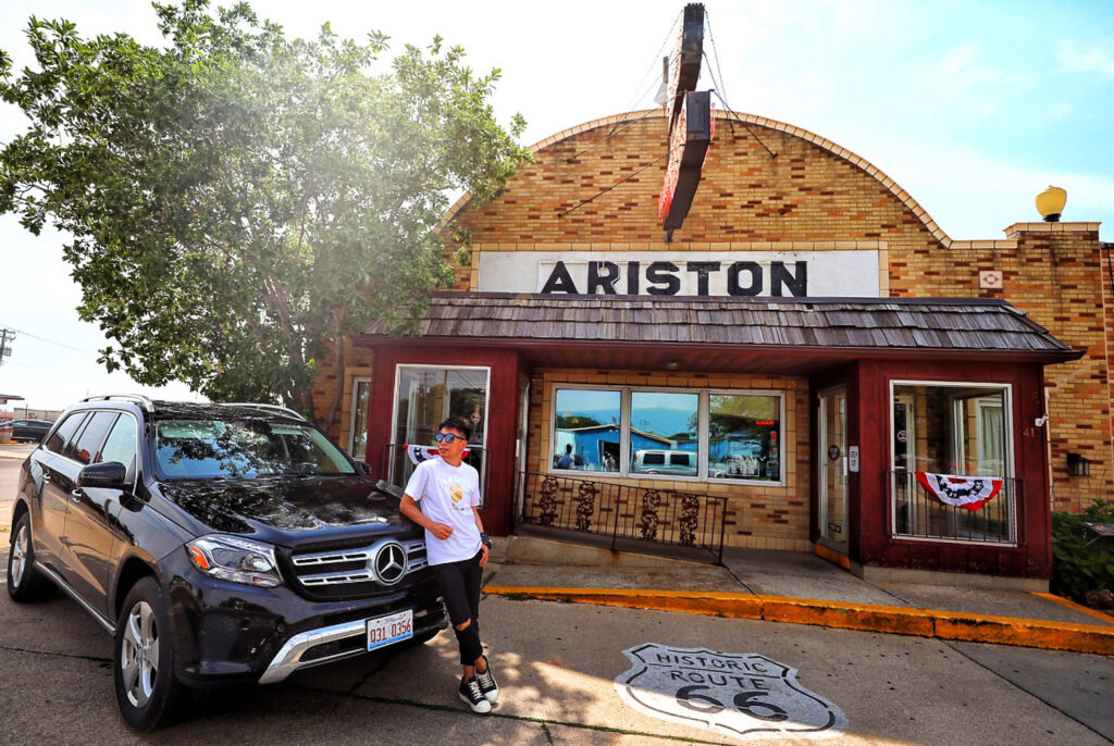 Outside the Ariston Cafe in Litchfield, Illinois
