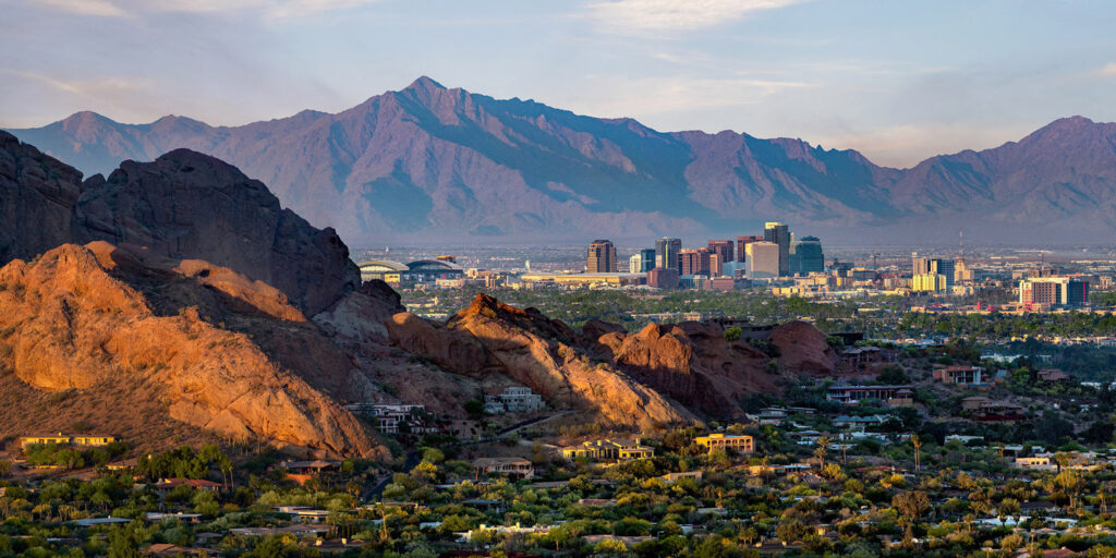 Aerial view of Downtown Phoenix; Credit: Arizona Office of Tourism