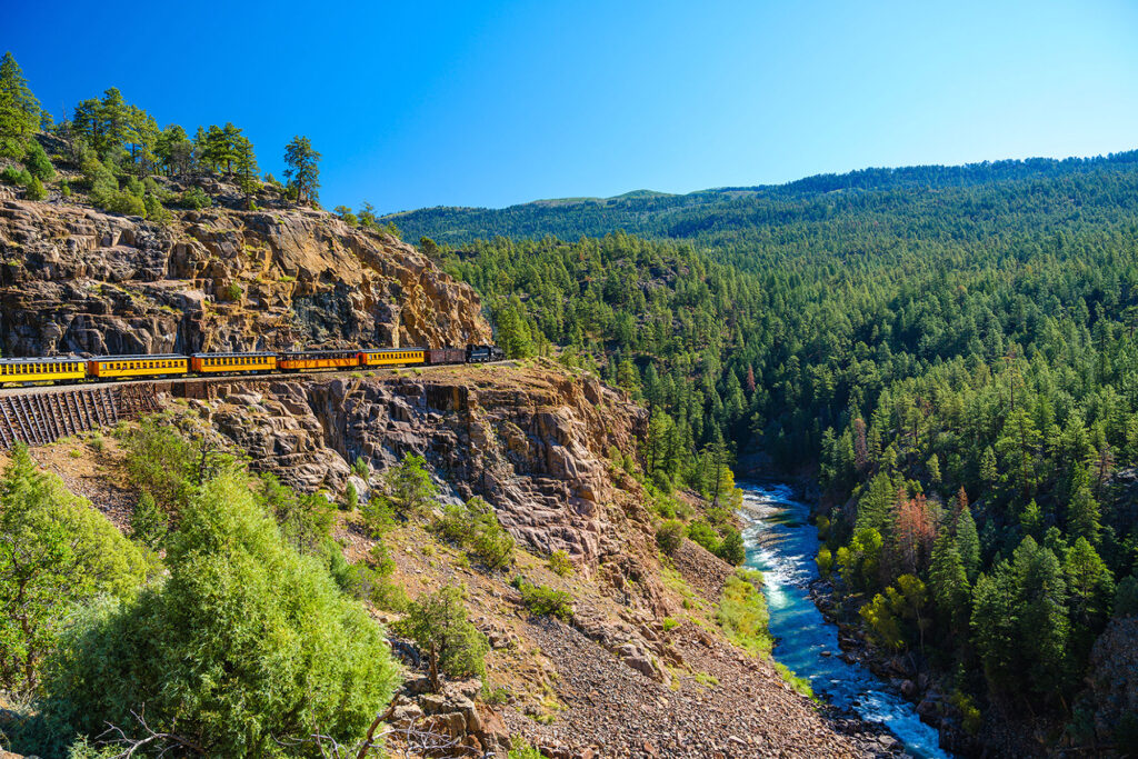 Durango & Silverton Narrow Gauge Railroad near Durango, Colorado ; Photo Credit: Dan and Zora Avila