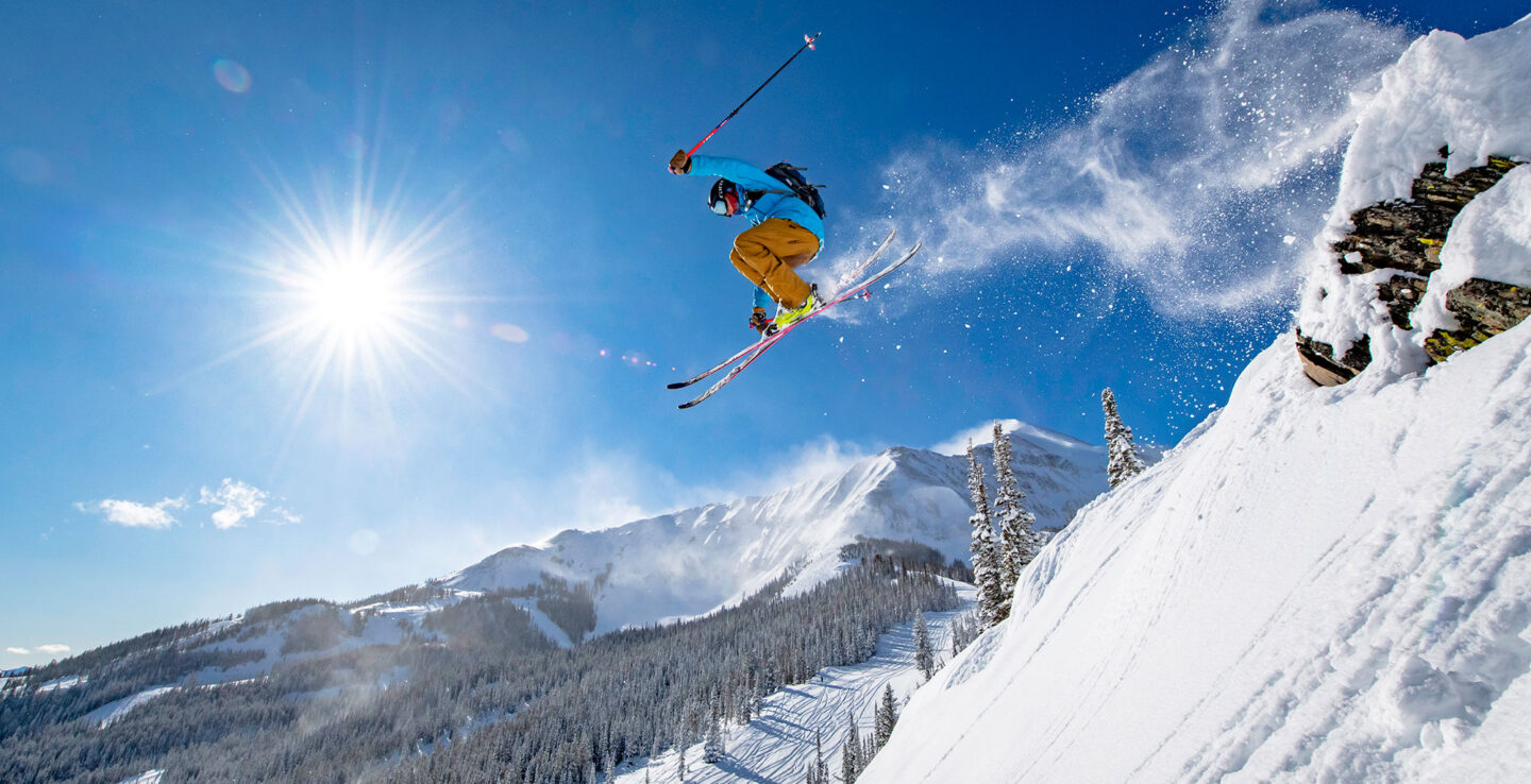 Back-country skiing in Big Sky, Montana. Credit: Ryan Turner