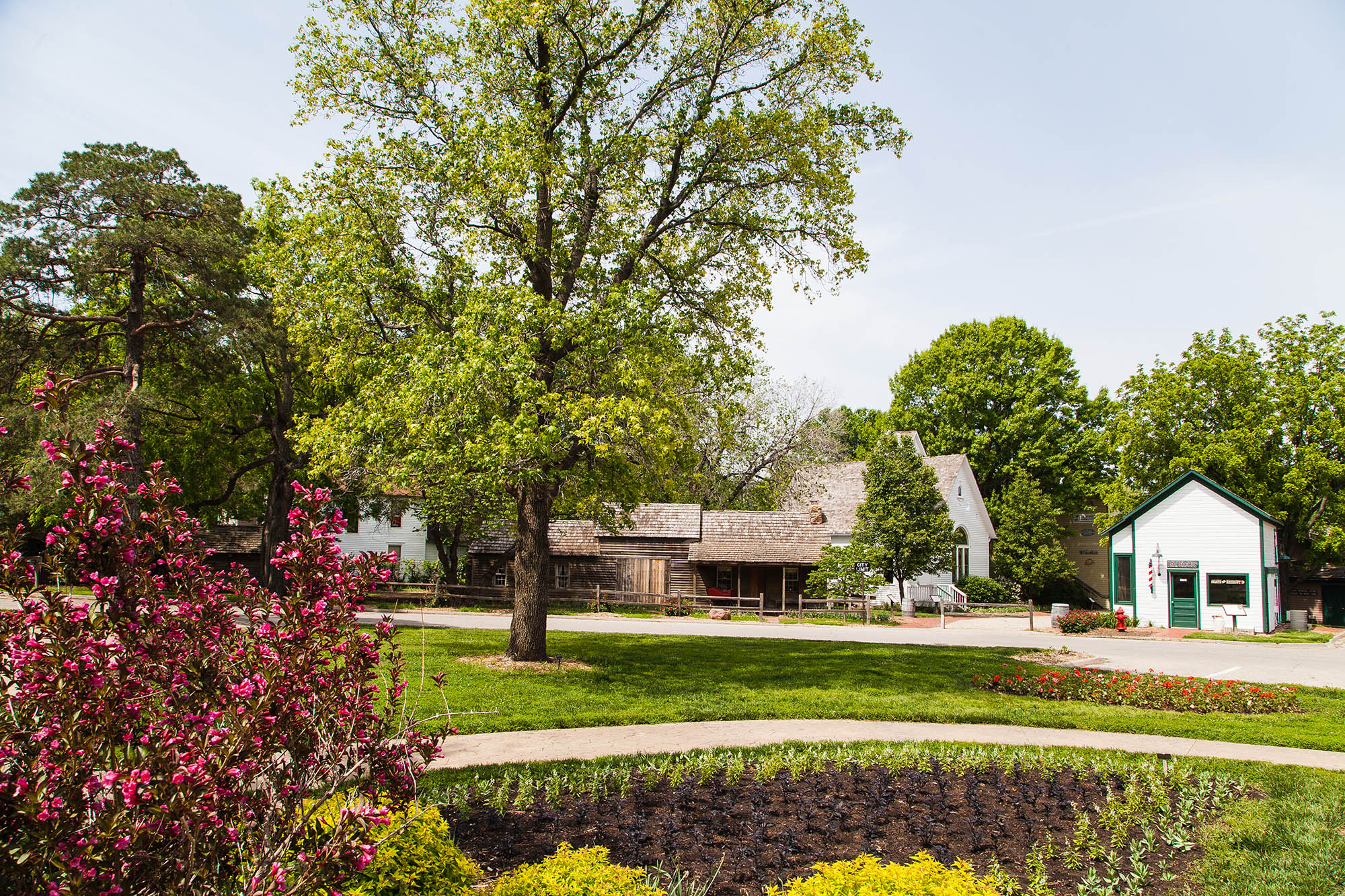The historic buildings and gardens of Old Prairie Town at Ward-Meade Historic Site and Botanical Garden
