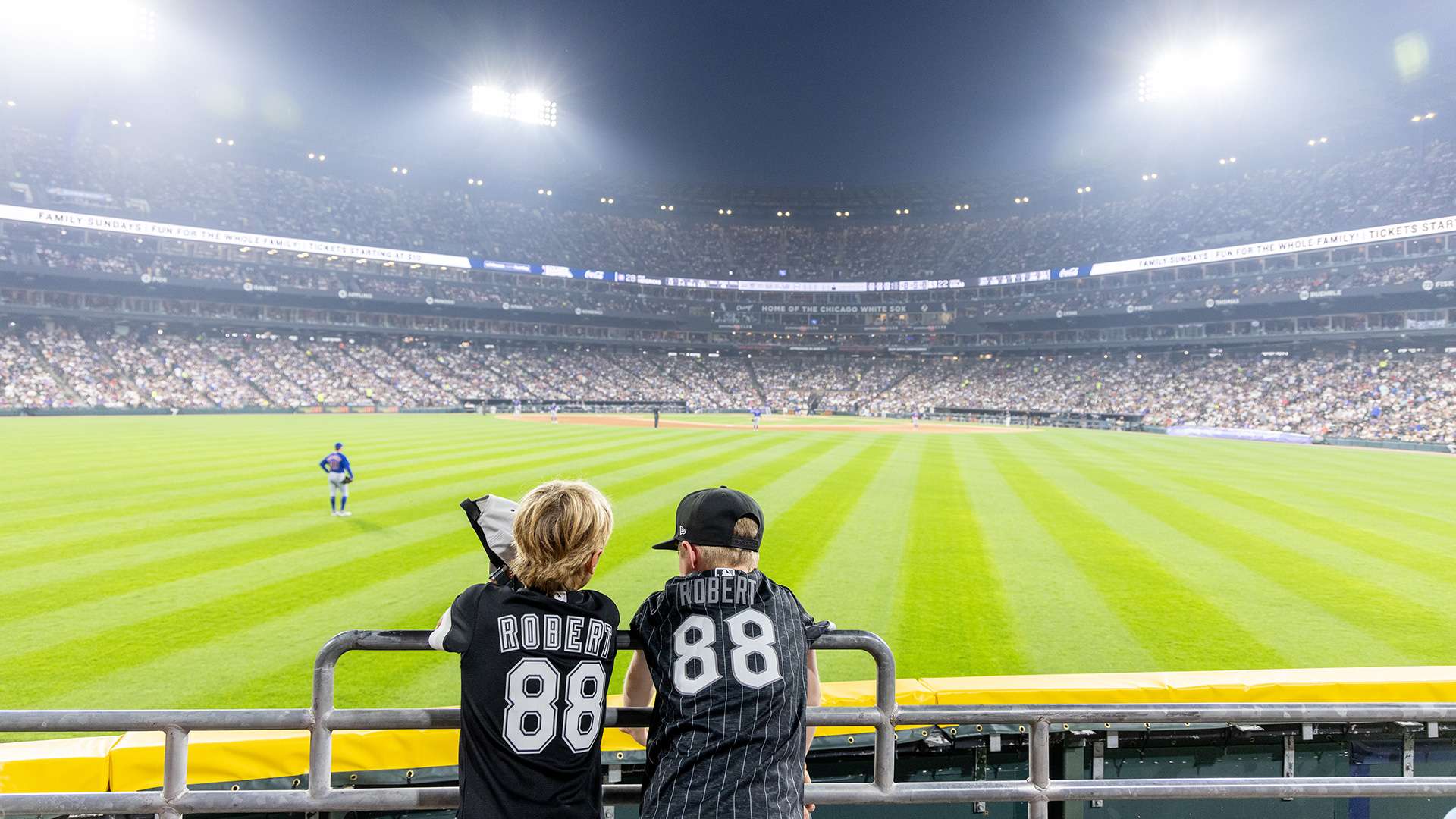 Fans at a White Sox game in Chicago, Illinois