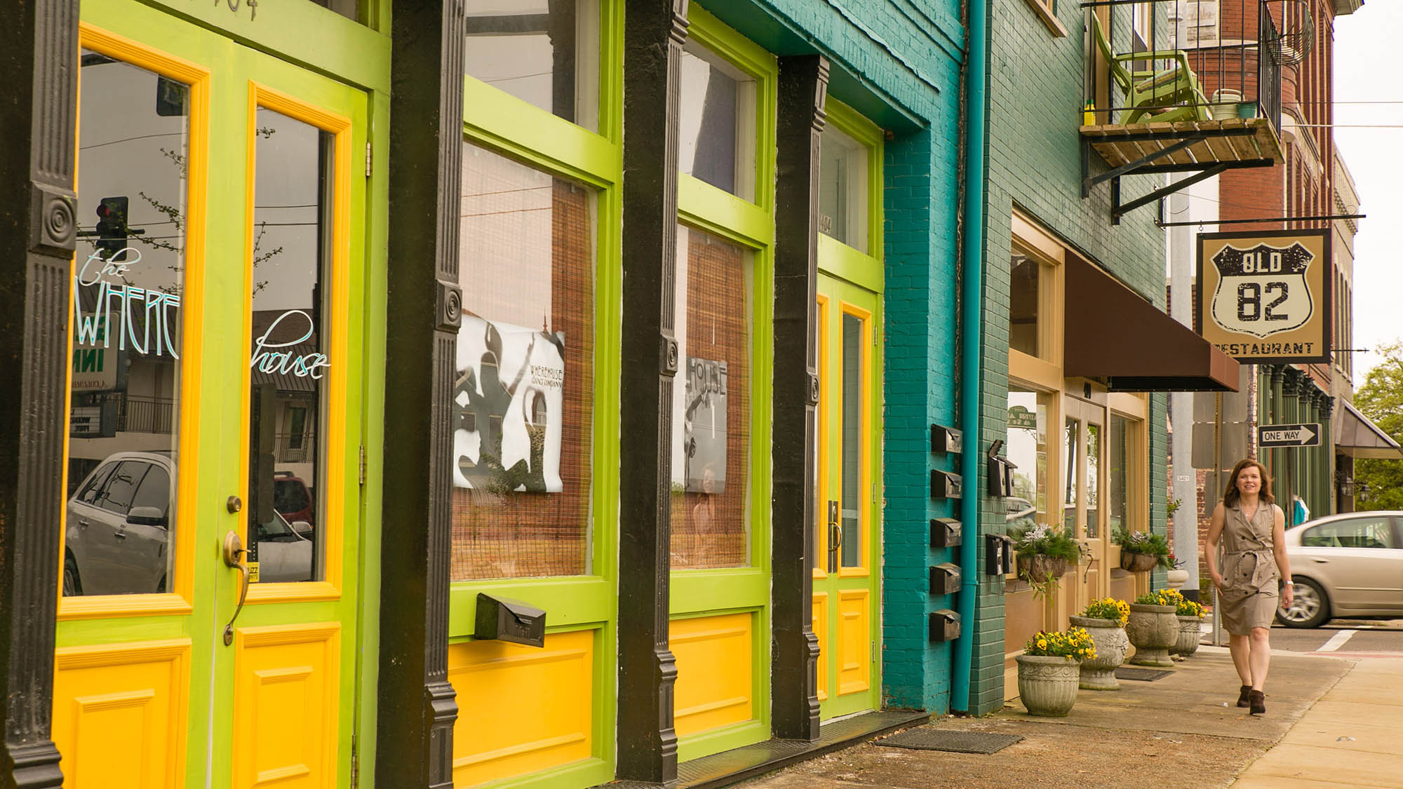 Strolling downtown in Columbus, Mississippi