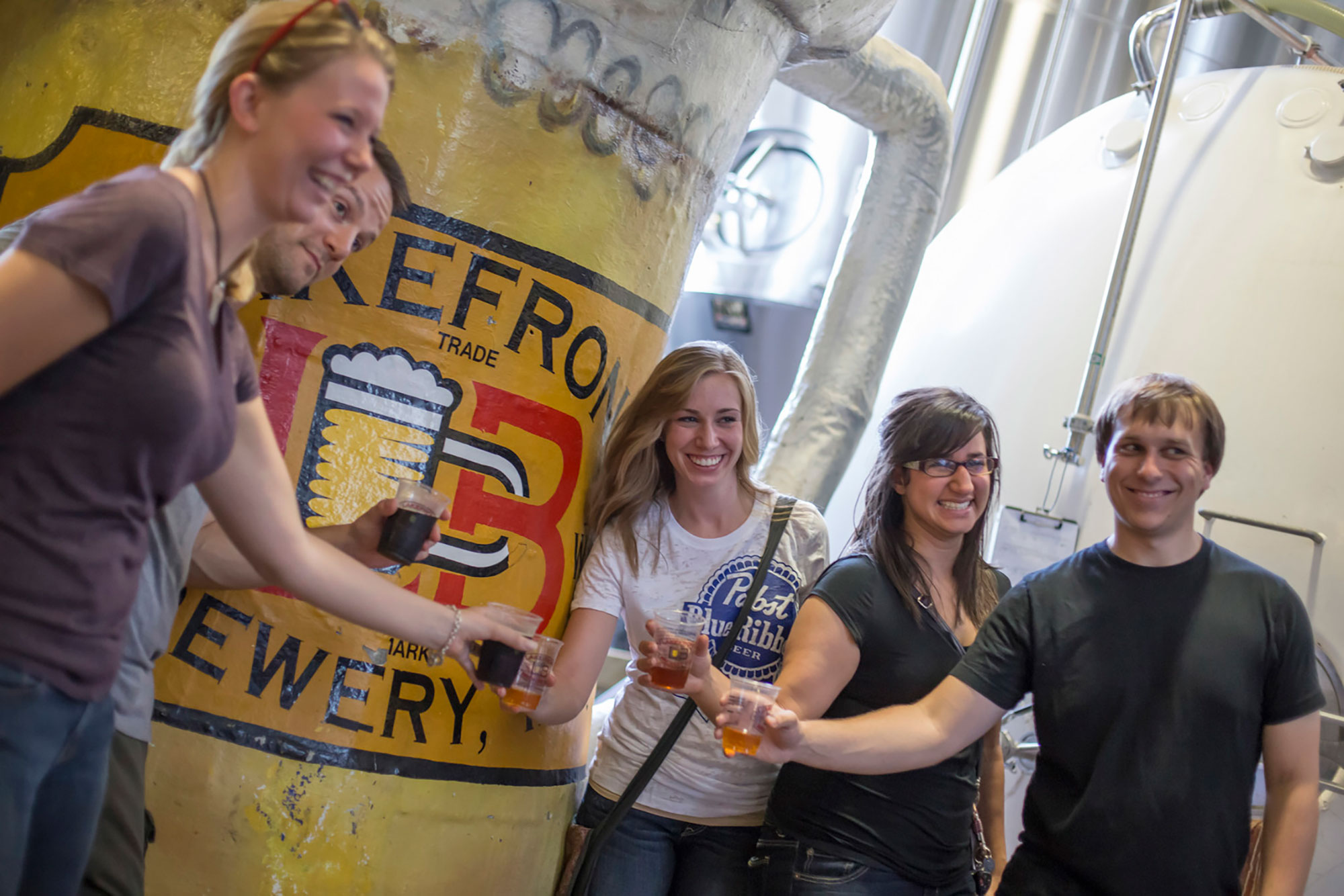 Visitors to Lakefront Brewery in Milwaukee, Wisconsin; Credit: Visit Milwaukee
