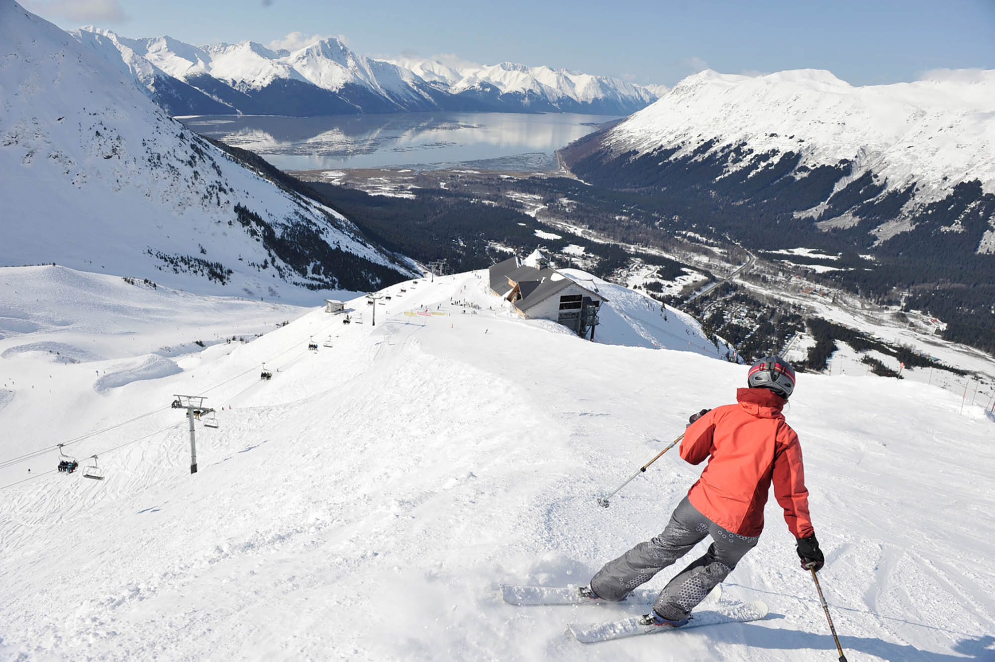 Downhill skiing in Girdwood, Alaska
Credit: Matt Hage, Travel Alaska