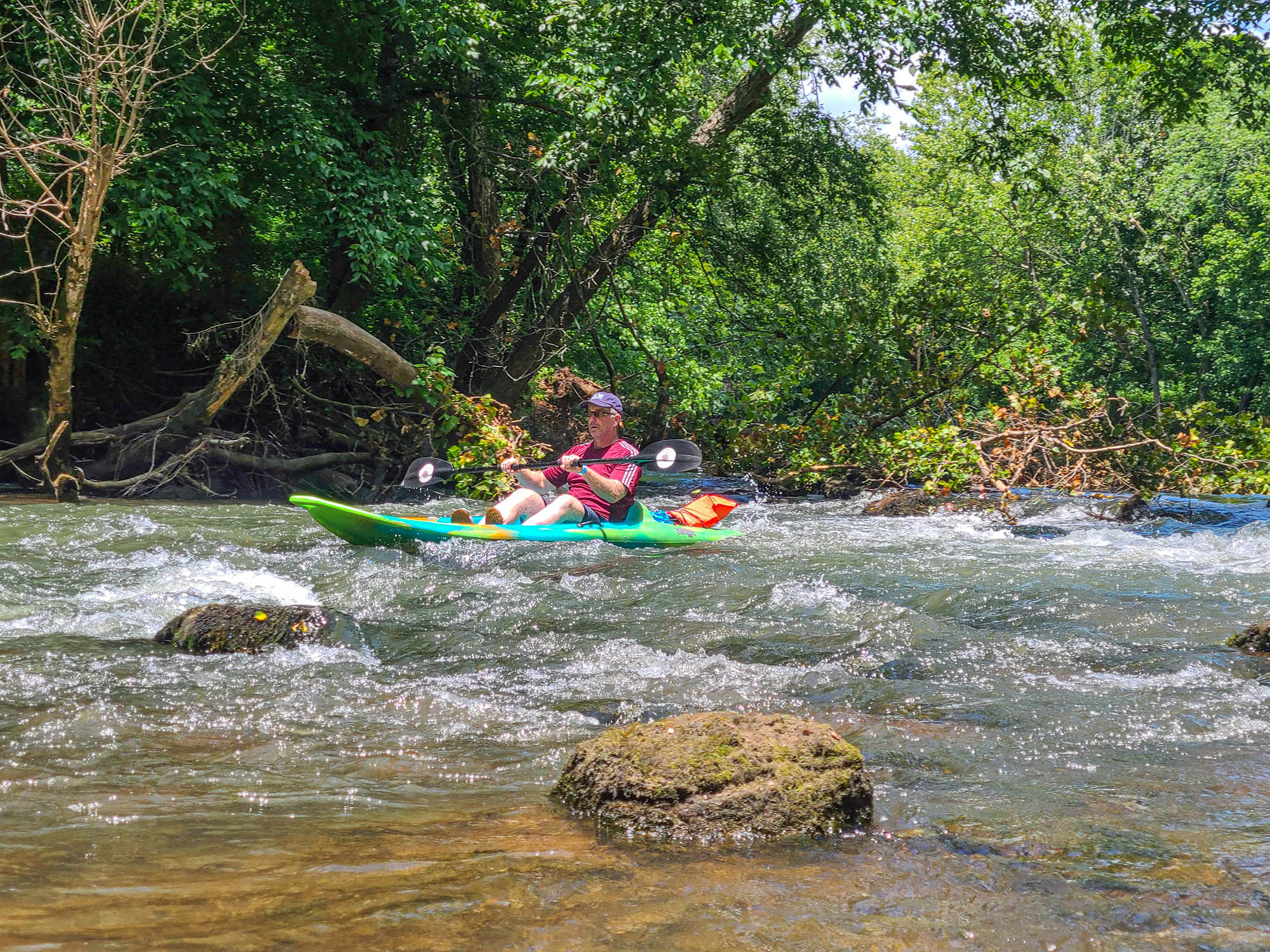 Paddling Little River Canyon near Fort Payne, Alabama
