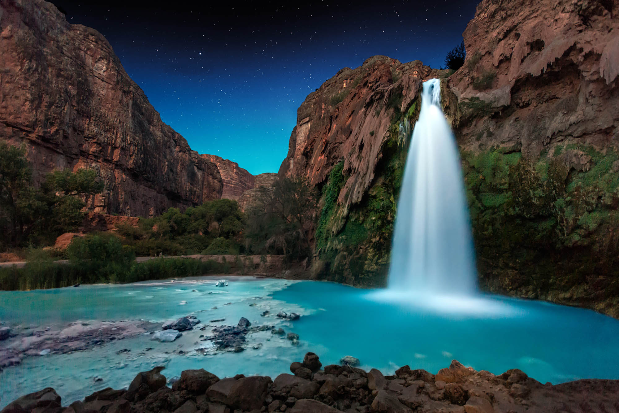 Havasupai Falls on the Havasupai Indian Reservation in Arizona