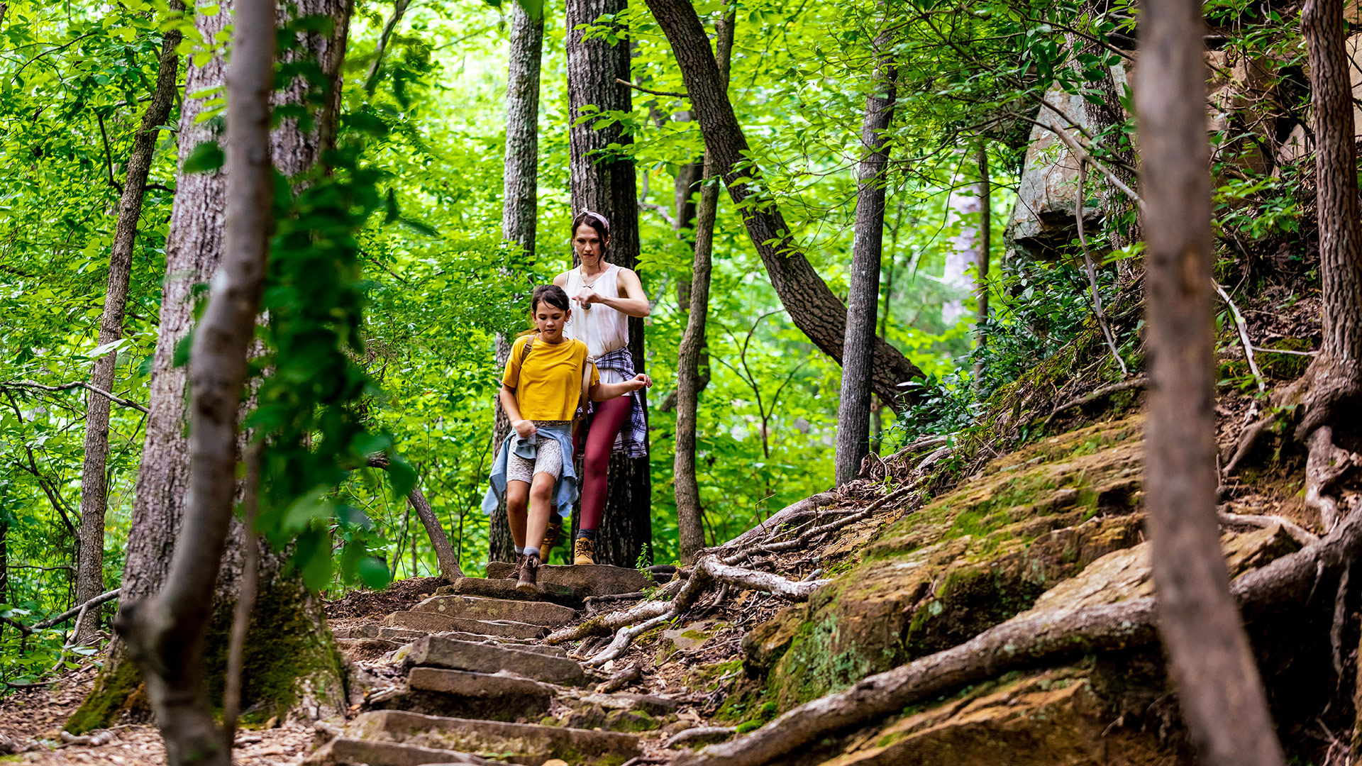 Family hike in Mississippi