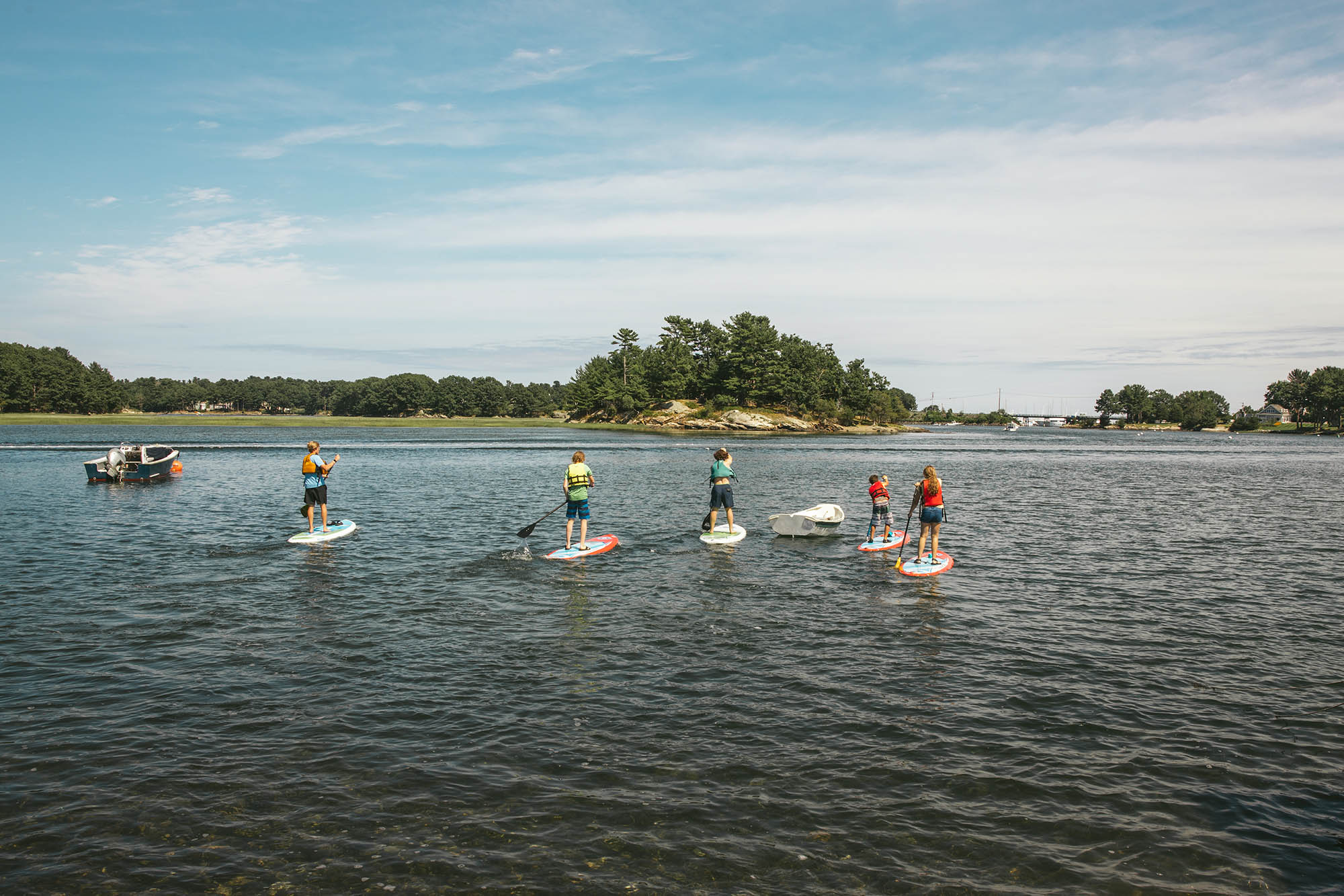 A group paddle trip near Portsmouth, New Hampshire