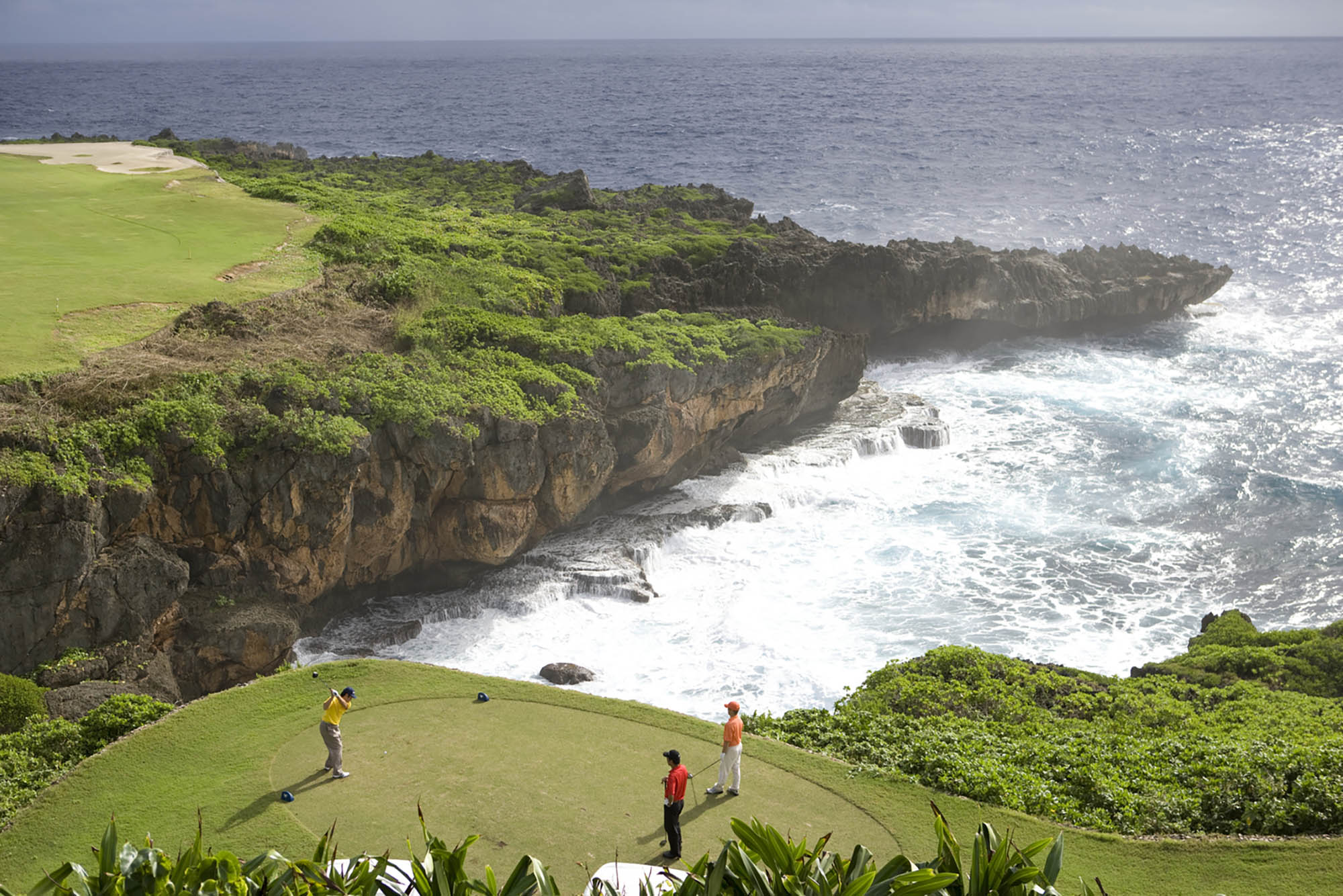 Teeing off at LaoLao Bay Golf & Resort in Saipan, Northern Mariana Islands