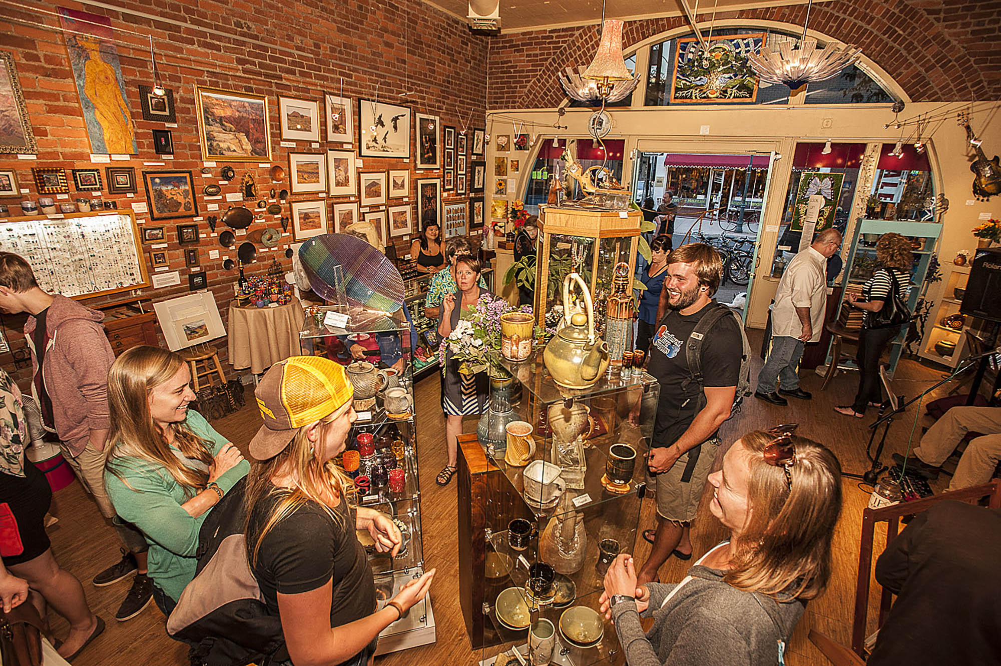 Shopping a boutique during the First Friday ArtWalk in Flagstaff, Arizona
