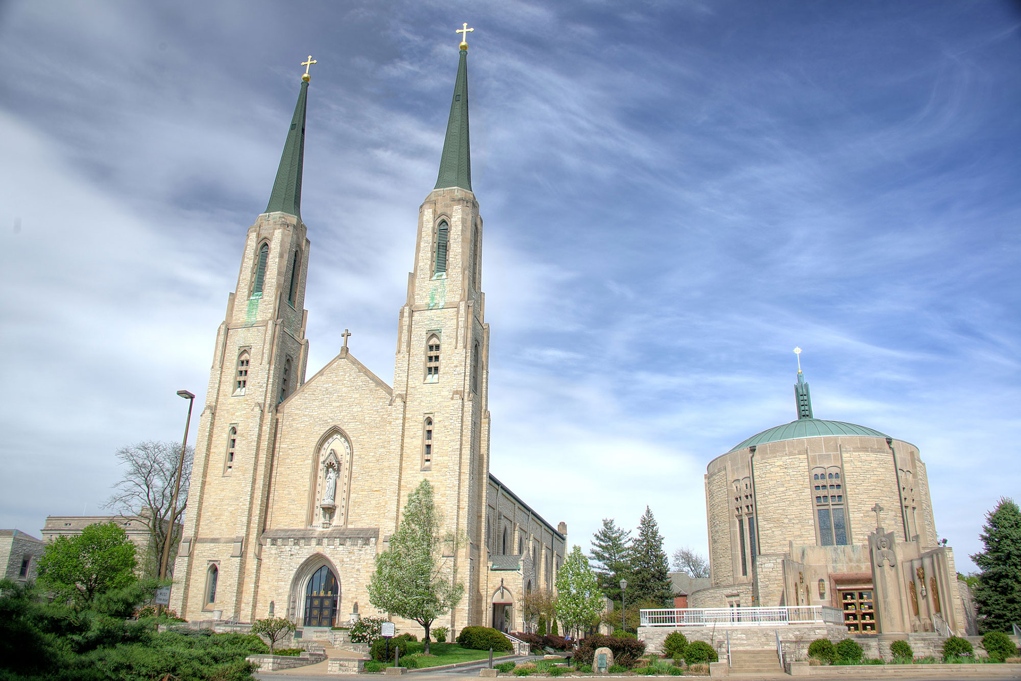 Exterior Cathedral Immaculate Conception in Fort Wayne, Indiana