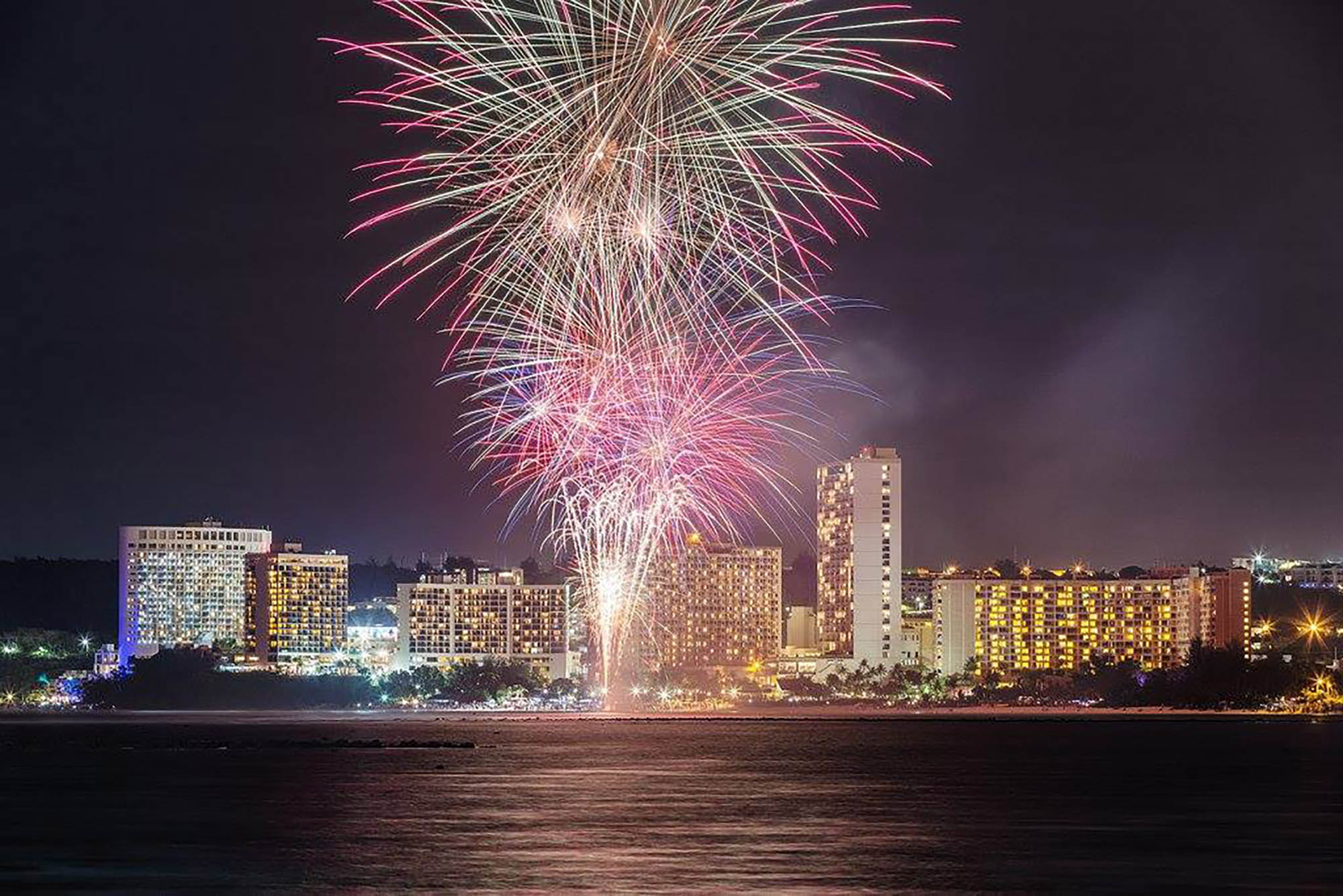 Fireworks over Tumon, Guam; Credit: Guam Visitors Bureau
