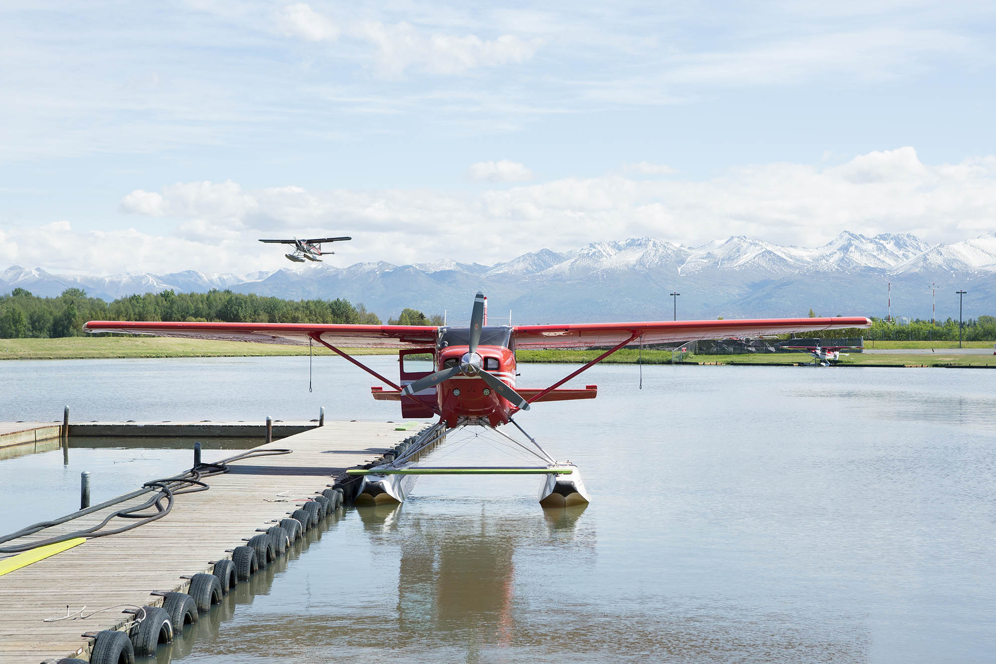 Seaplanes docking in Anchorage, Alaska