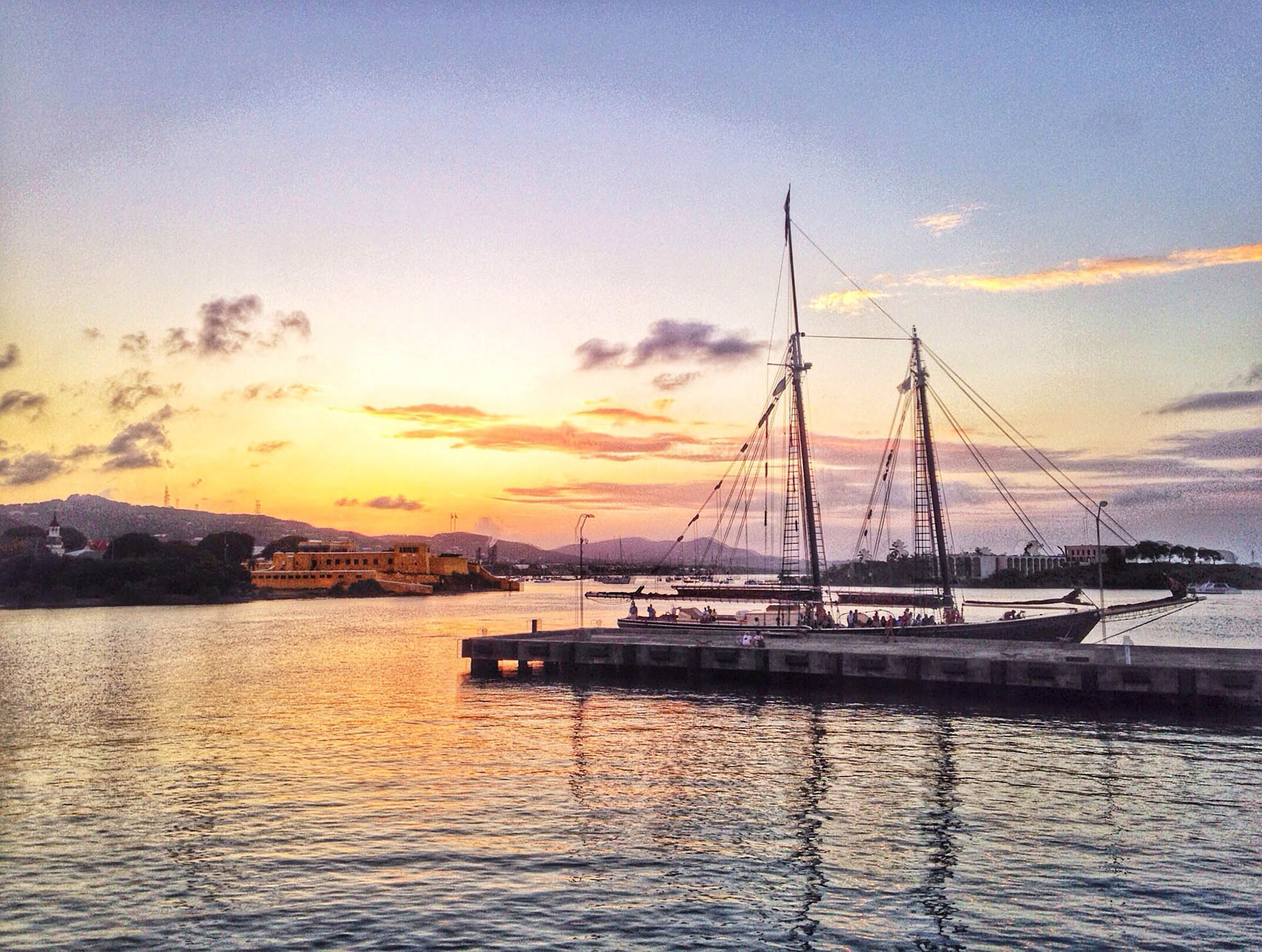Sunset in Christiansted Harbor on St. Croix, U.S. Virgin Islands