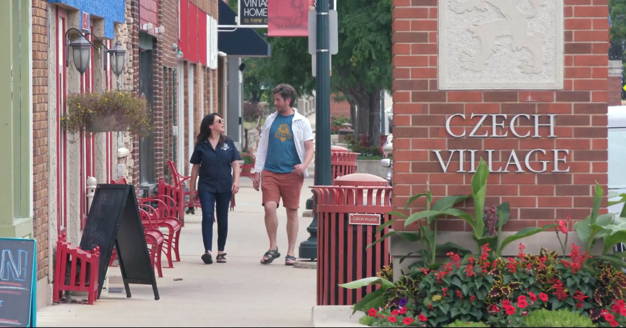 Walking around the Czech Village in Cedar Rapids, Iowa