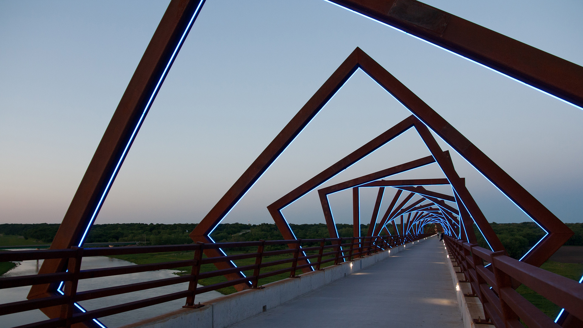 The High Trestle Trail Bridge near Des Moines, Idaho