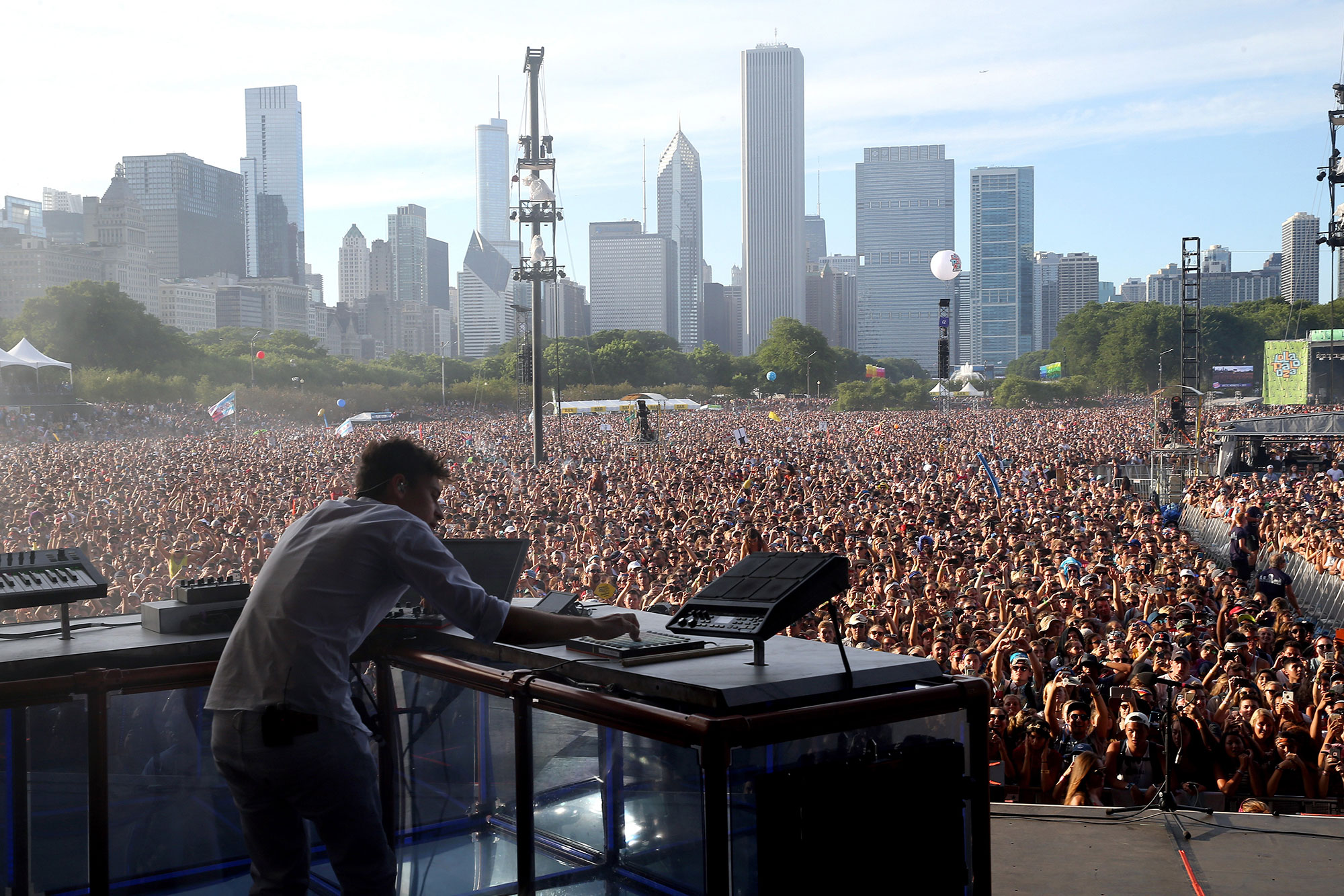 Lollapalooza taking place in Grant Park in Chicago, Illinois.