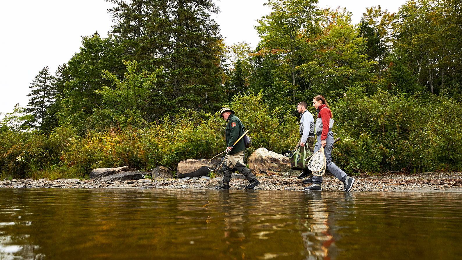 Getting ready to go fly-fishing in Maine