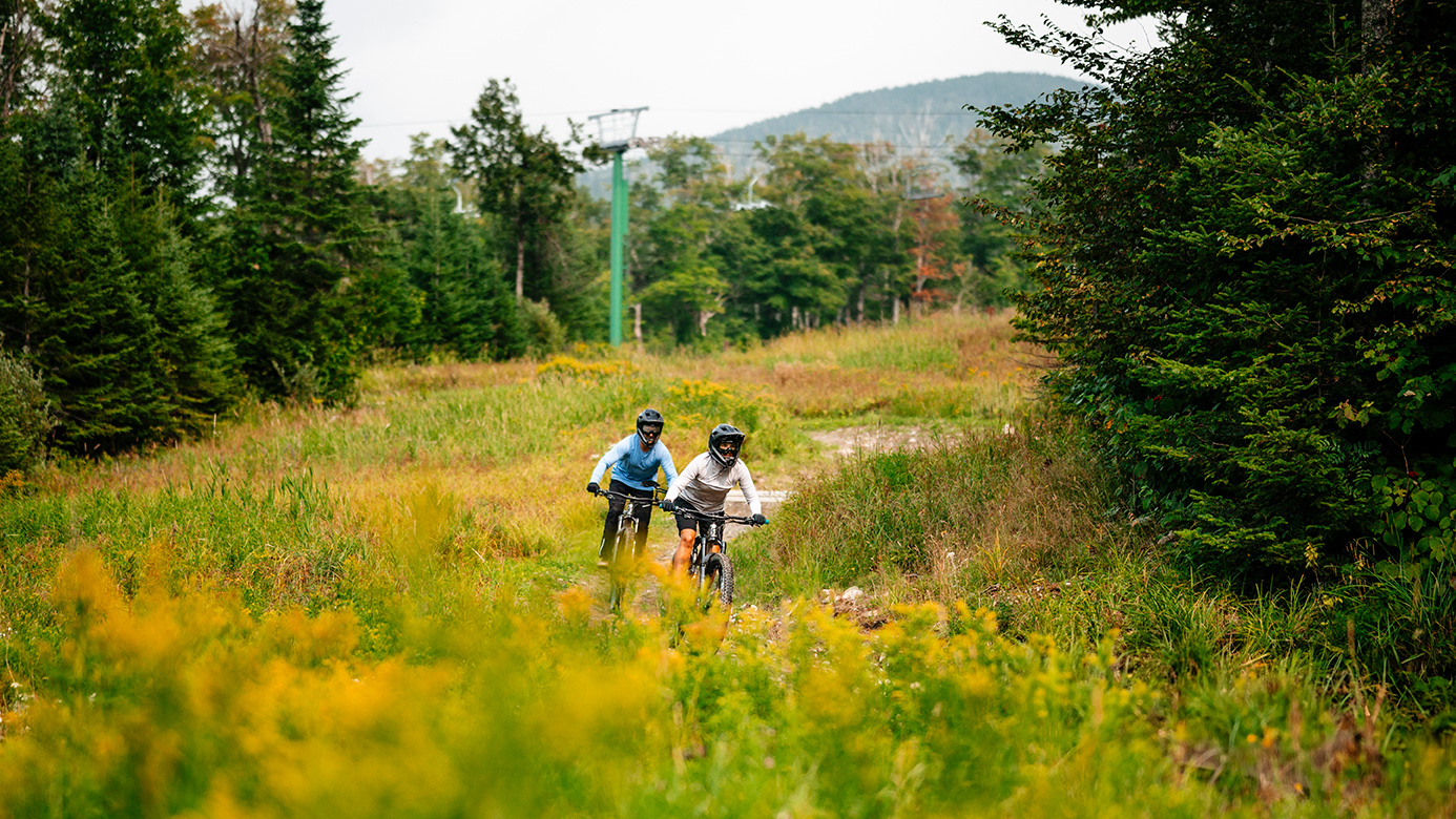 Mountain biking on Saddleback Mountain in Maine