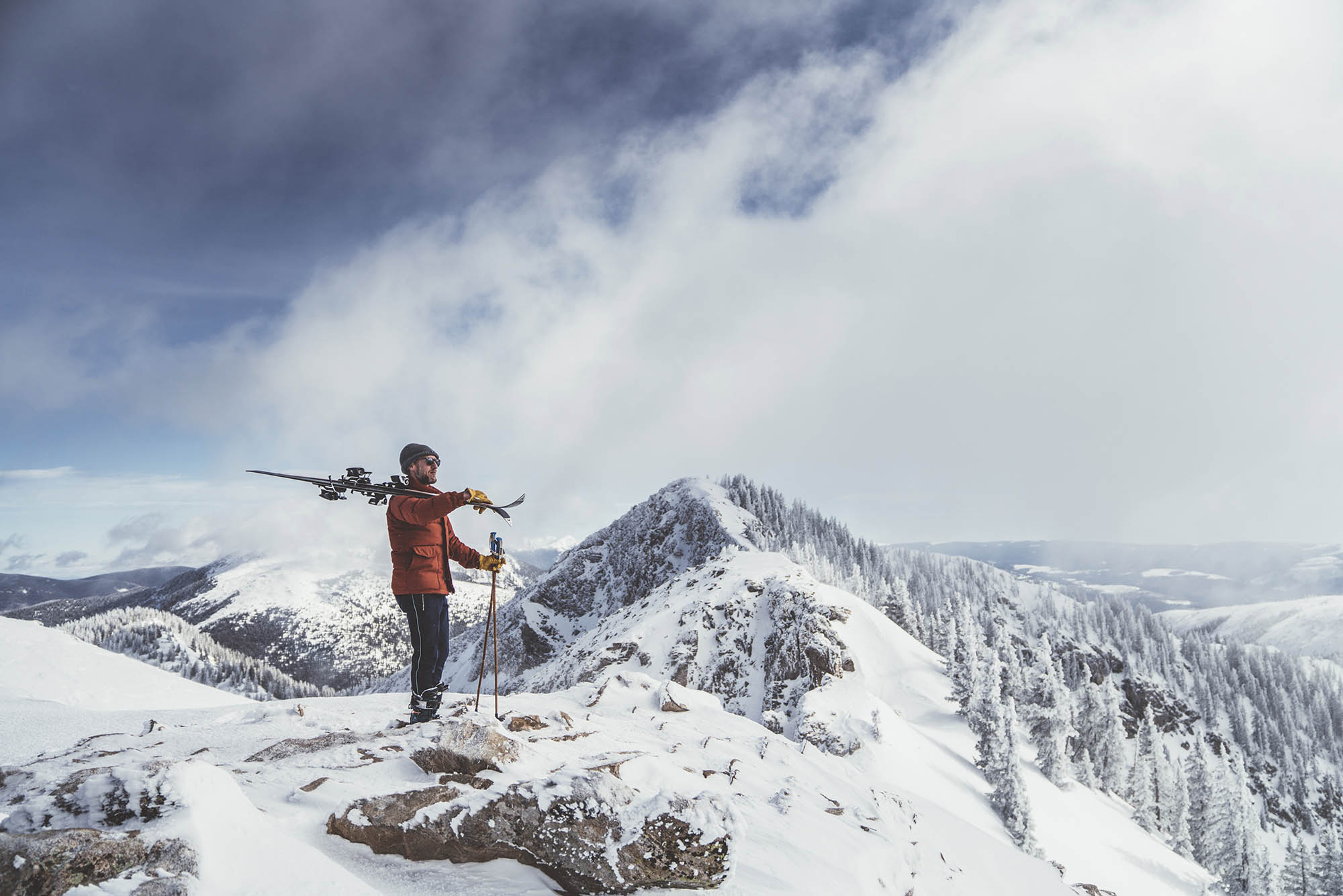 Skiing in the mountains near Santa Fe, New Mexico