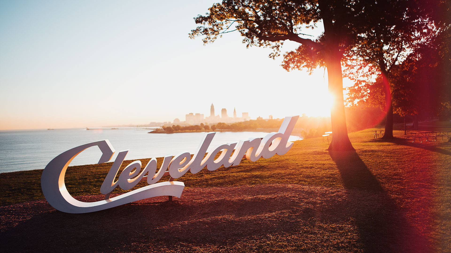 Edgewater Park along Lake Erie in Cleveland, Ohio