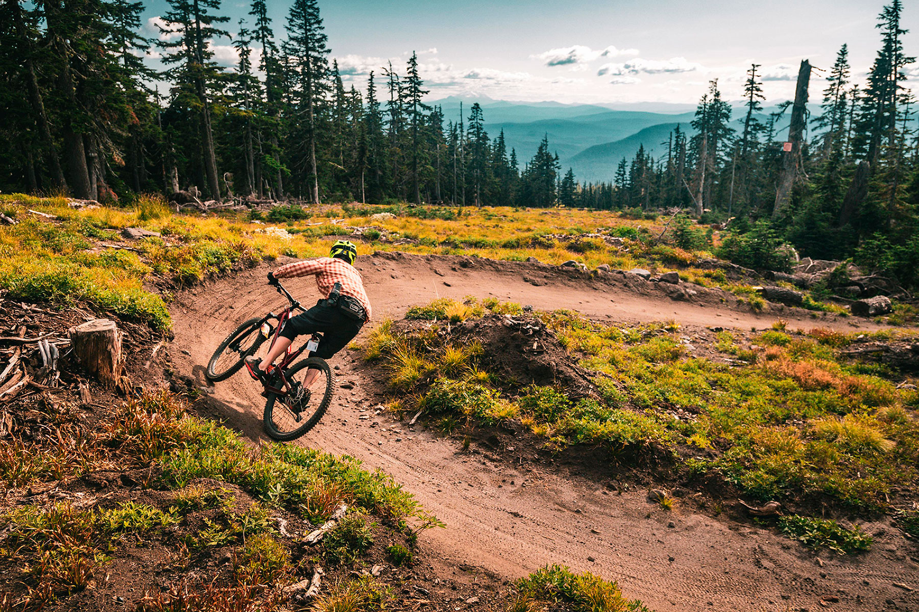 Biker on a trail at the Timberline Bike Park in Oregon
Credit: Timberline Bike Park
