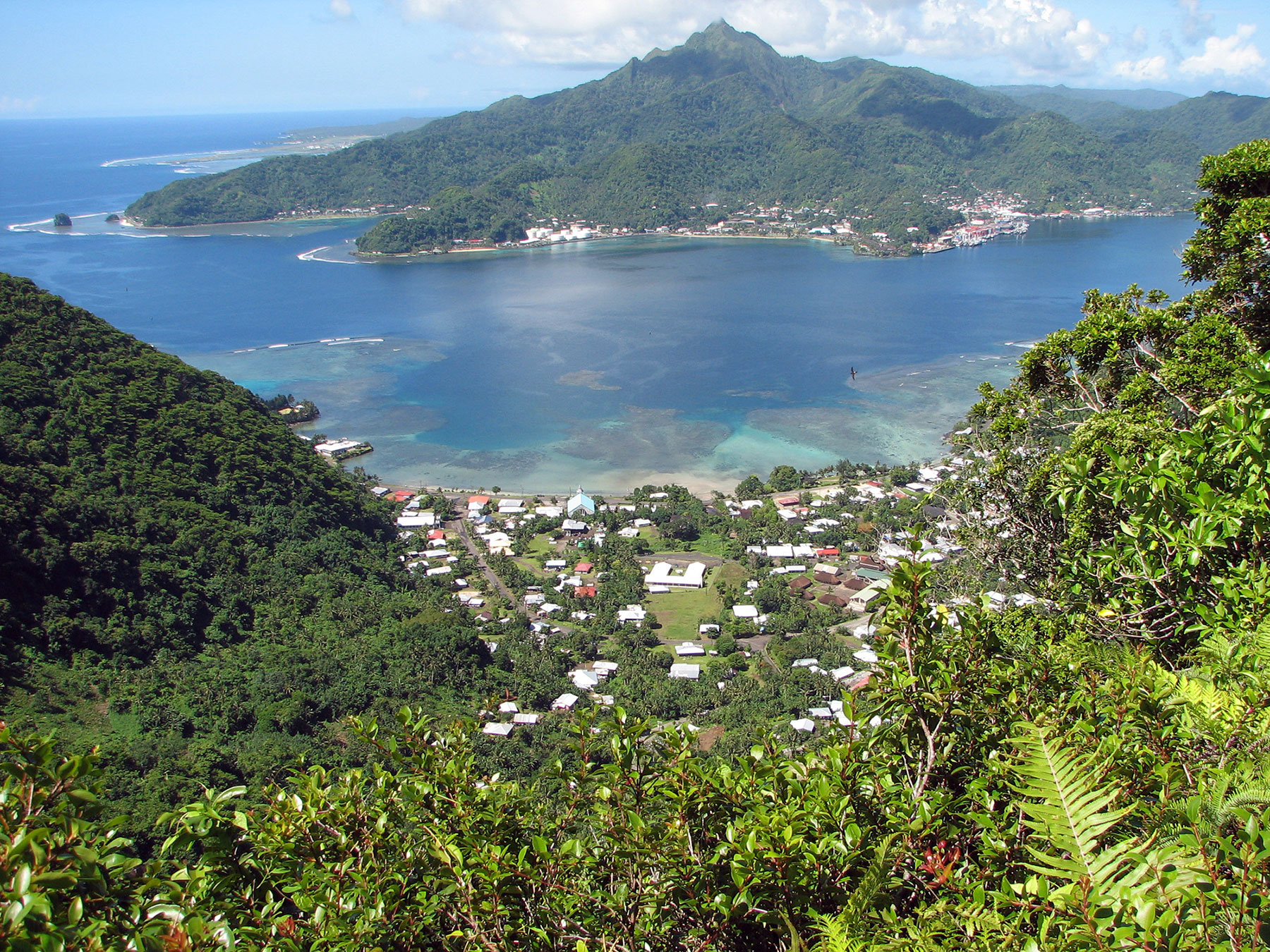 Aerial of the Pago Pago Harbor in American Samoa
