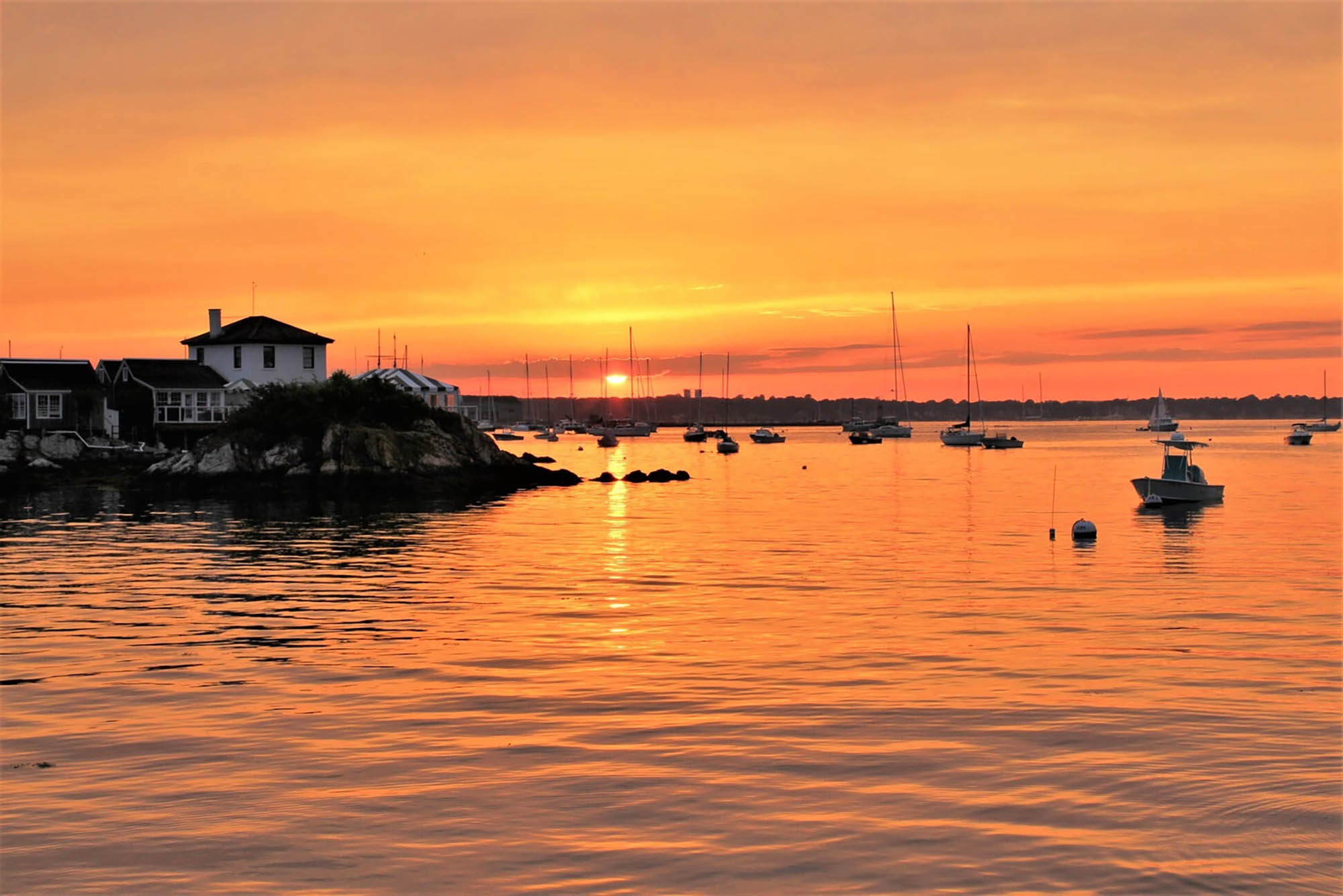 Sunset view of Newport, Rhode Island
