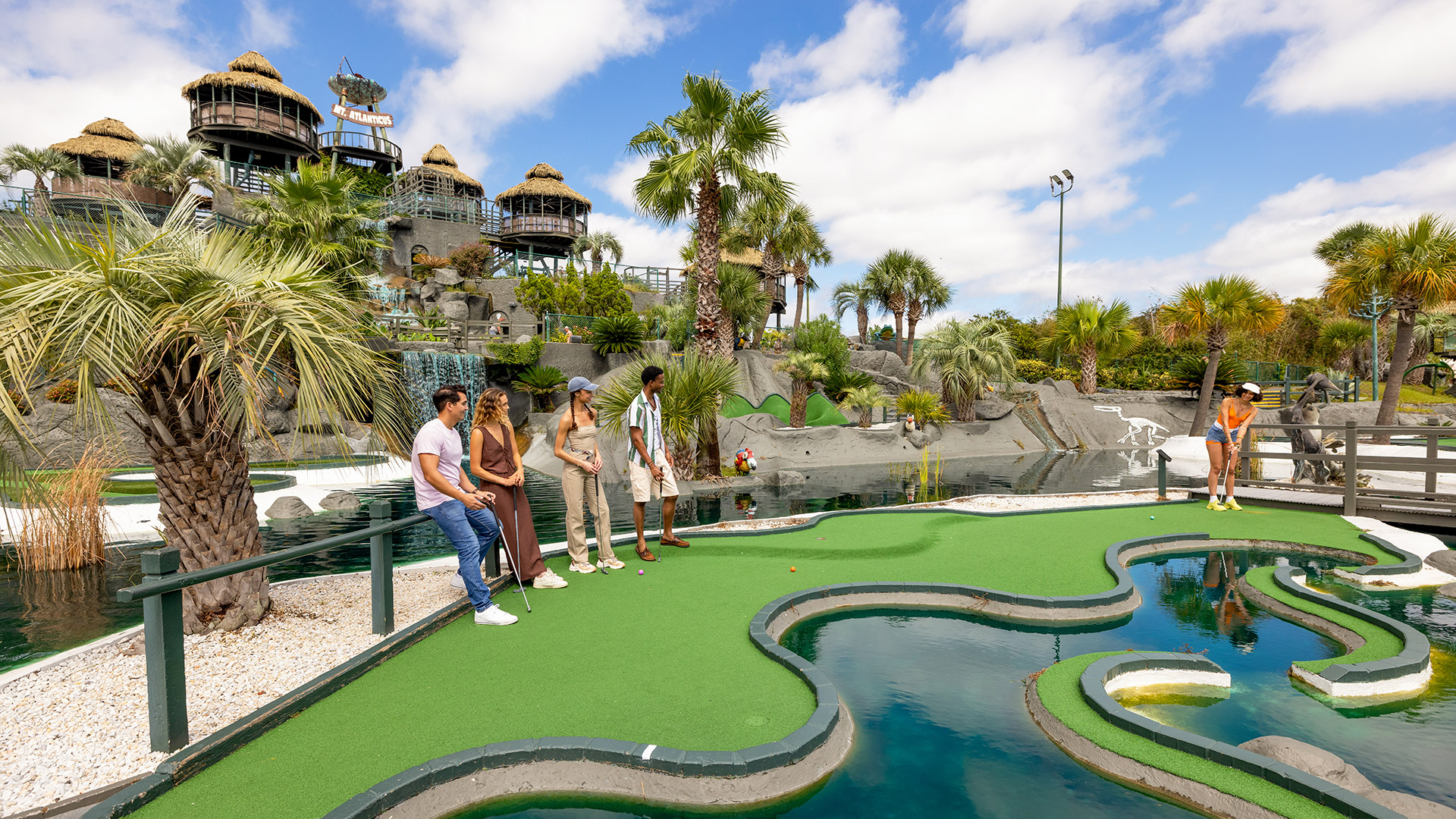 Family playing at Mt. Atlanticus Minotaur Golf in Myrtle Beach, South Carolina