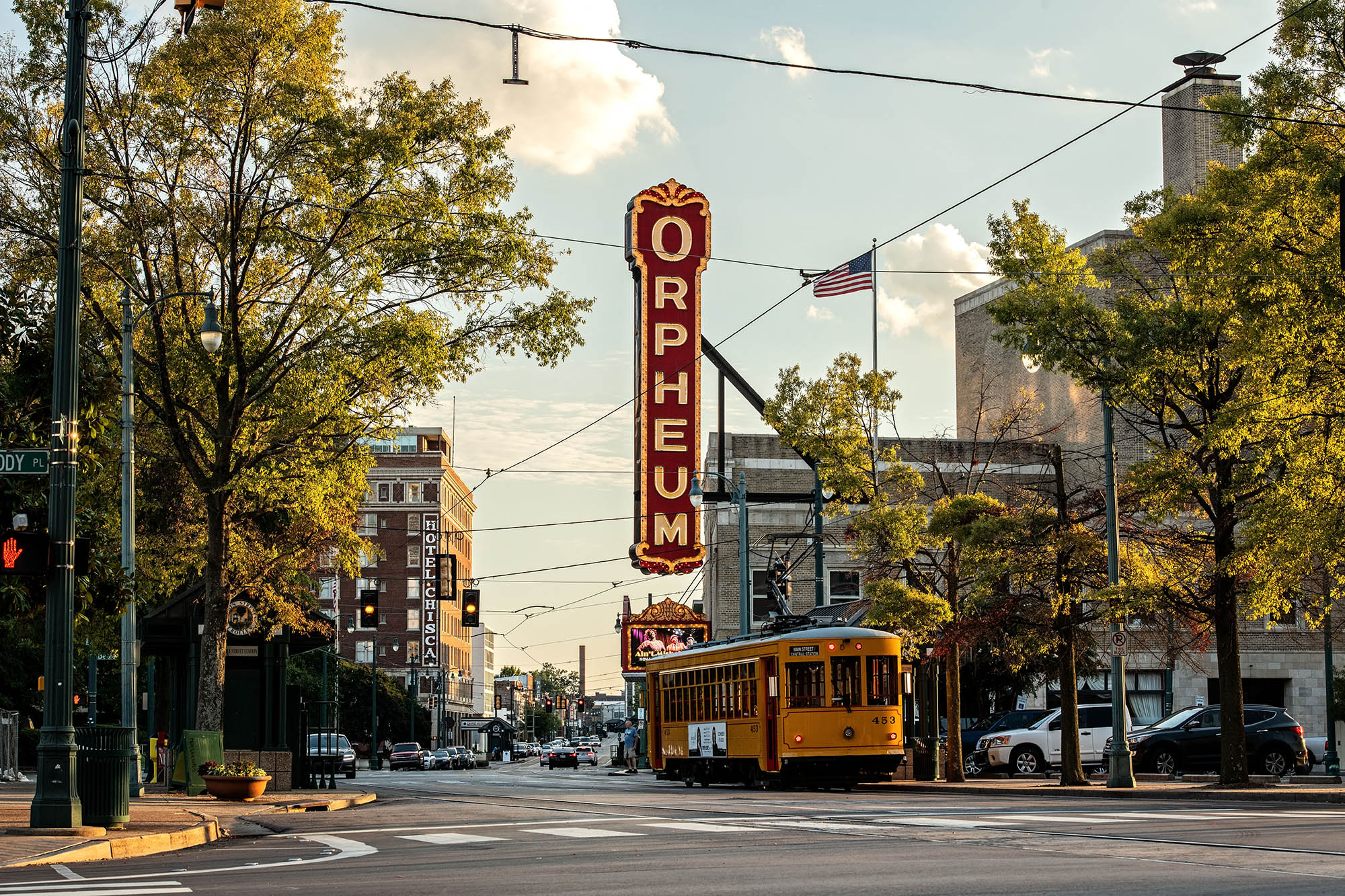 View of the Orpheum Theatre on Main Street in Memphis, Tennessee; Credit: Phillip Van Zandt