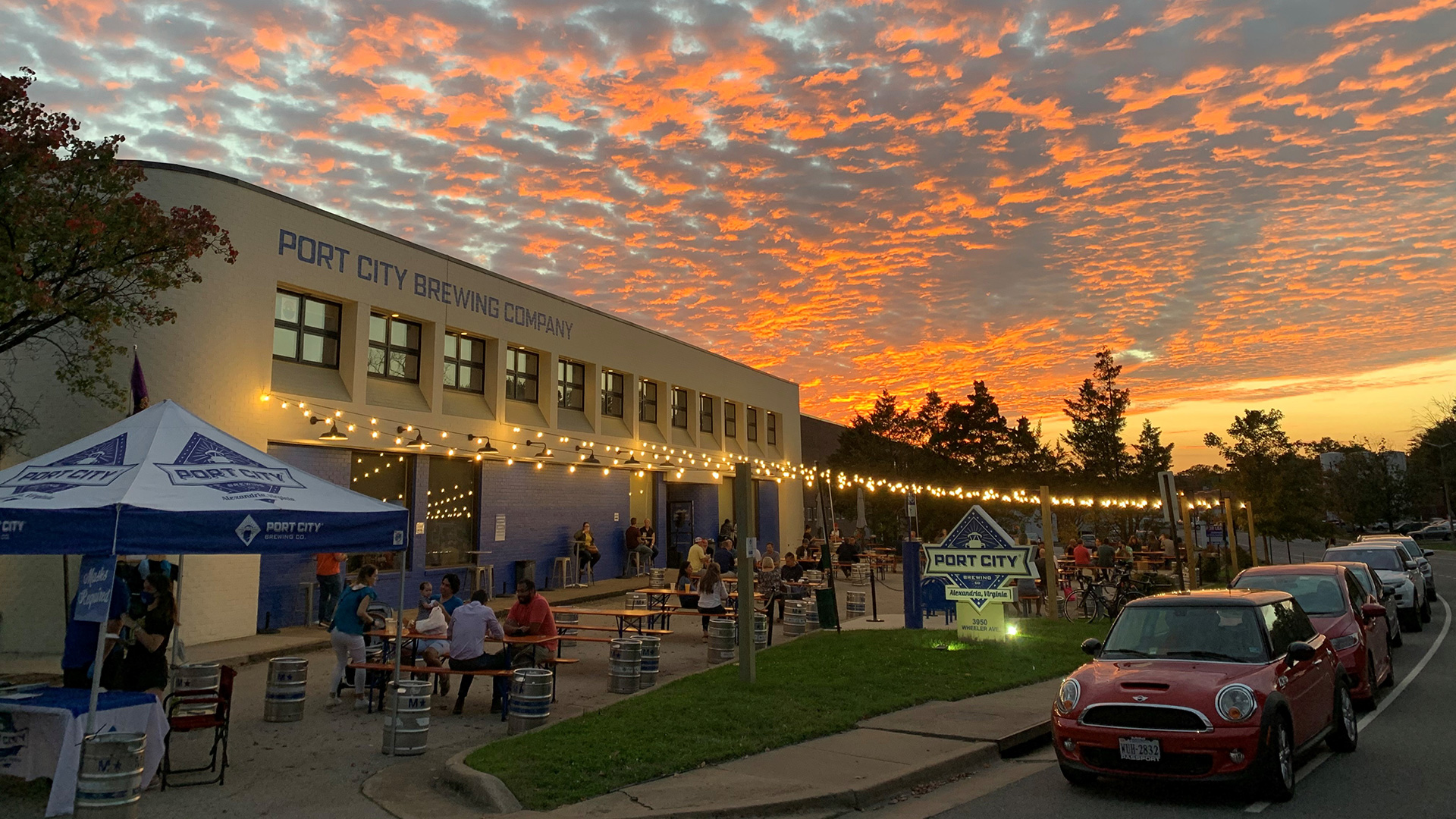 Sunset over Port City Brewing Company in Alexandria, Virginia. Credit: David Ashton/Port City Brewing Company
