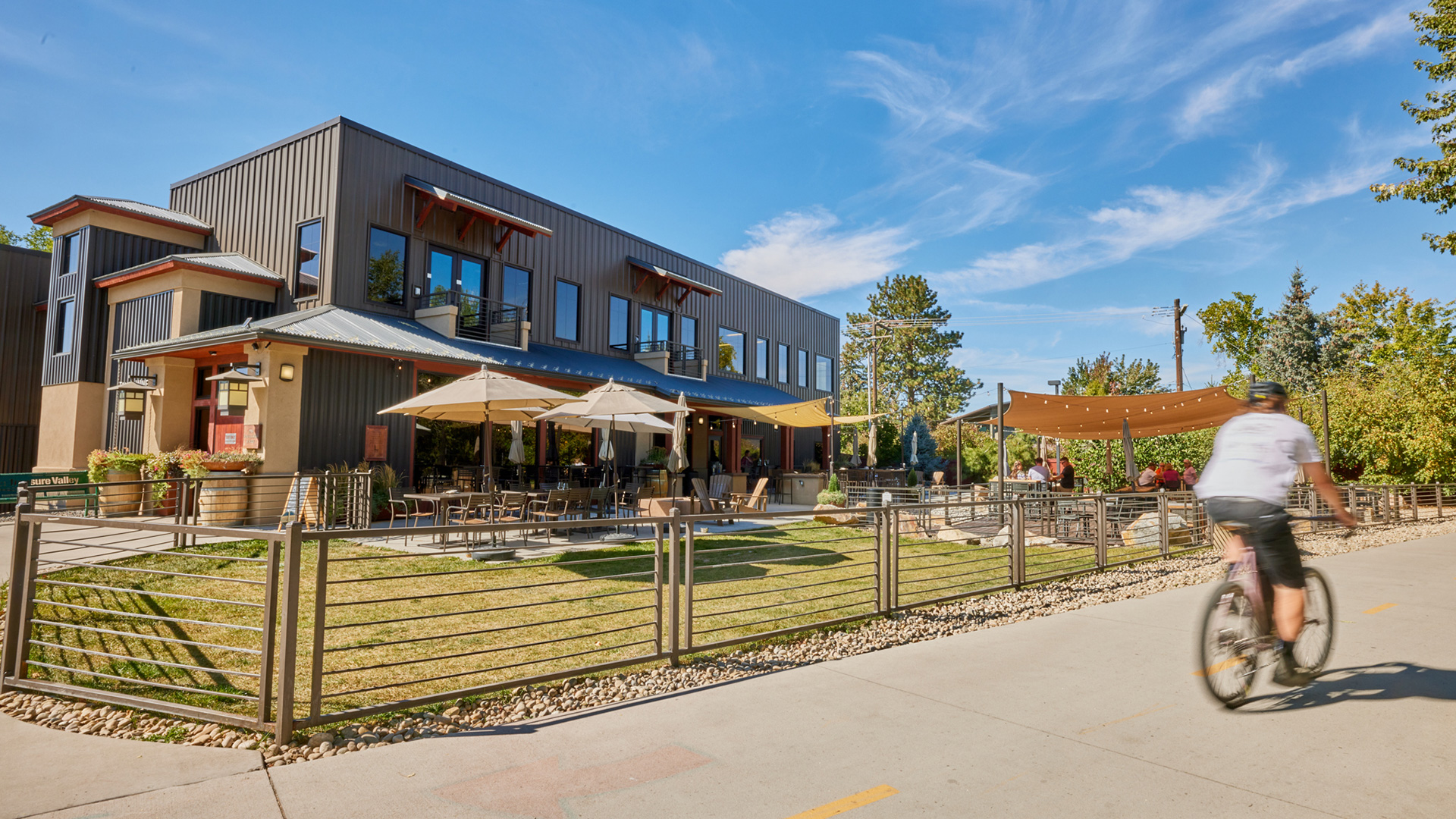 Biking along the Greenbelt in Boise, Idaho