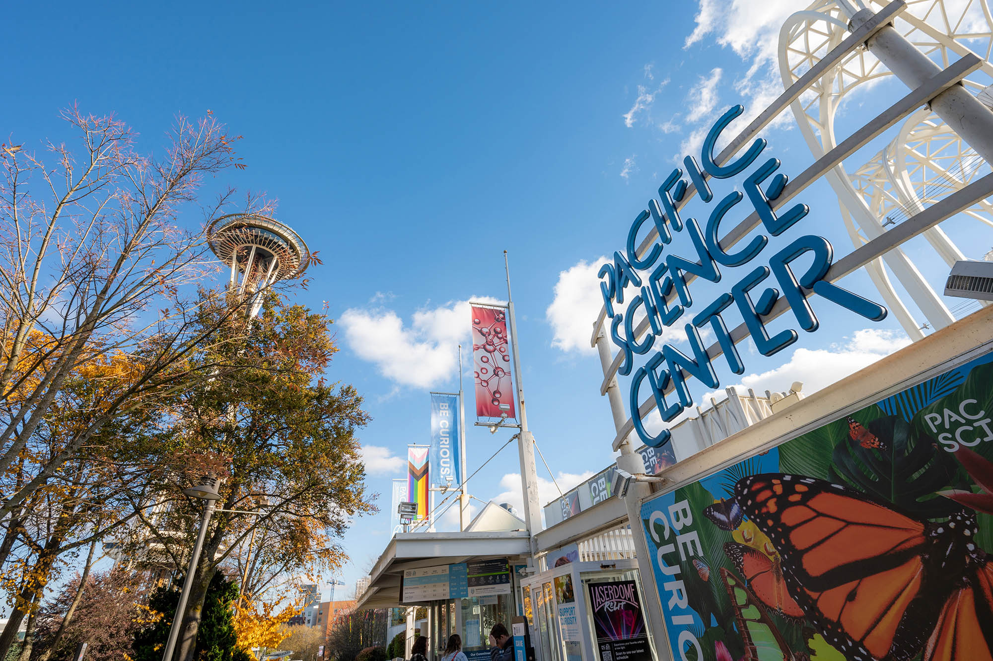 Outside the Pacific Science Center in Seattle, Washington