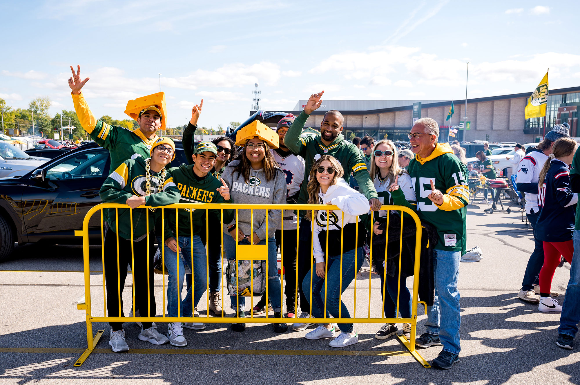 Green Bay Packers fans tailgating outside Lambeau Field before a home game in Green Bay, Wisconsin ; Credit: Discover Green Bay
