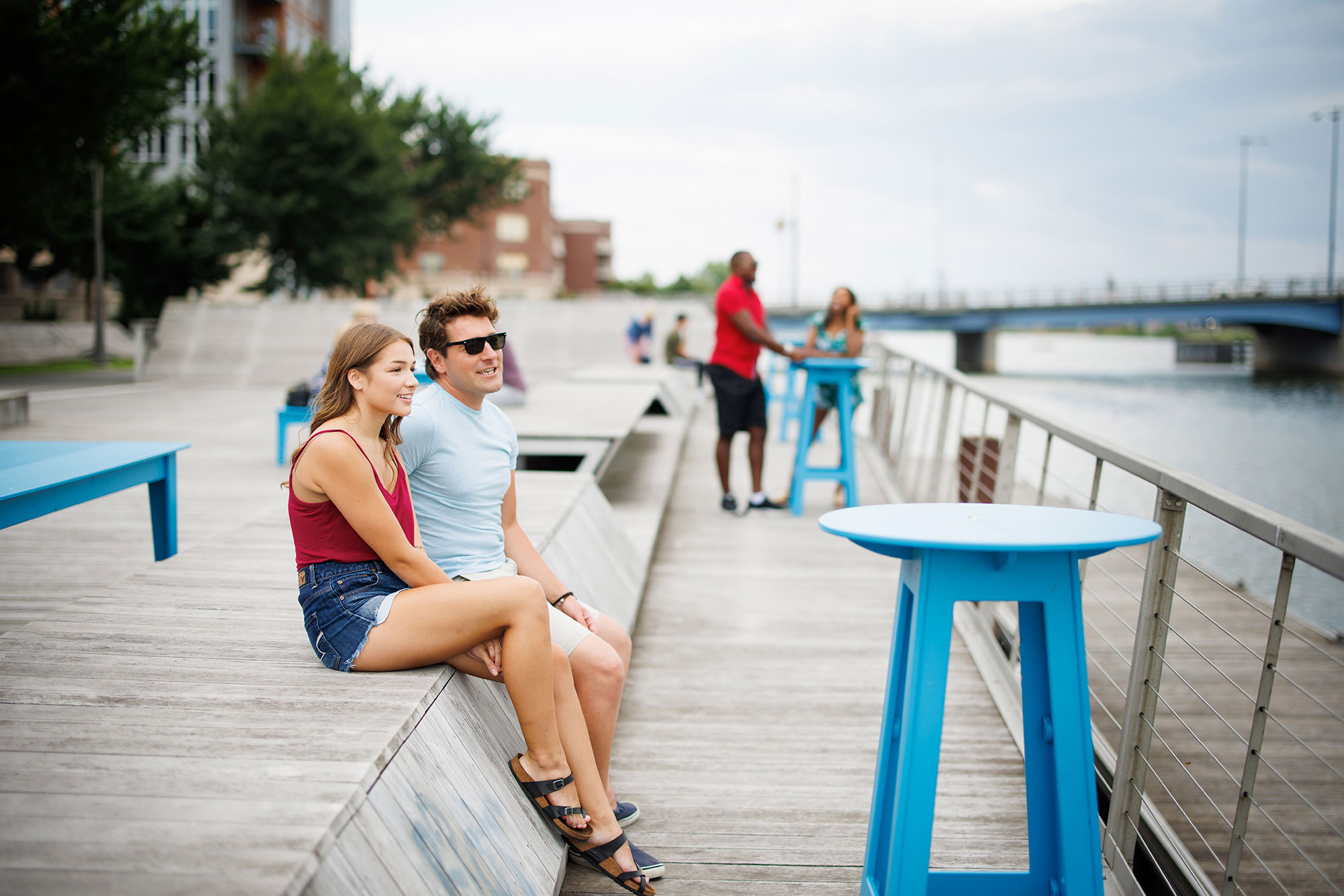Visitors at Hagemeister Park on the Fox River Trail in Green Bay, Wisconsin; Credit: Discover Green Bay
