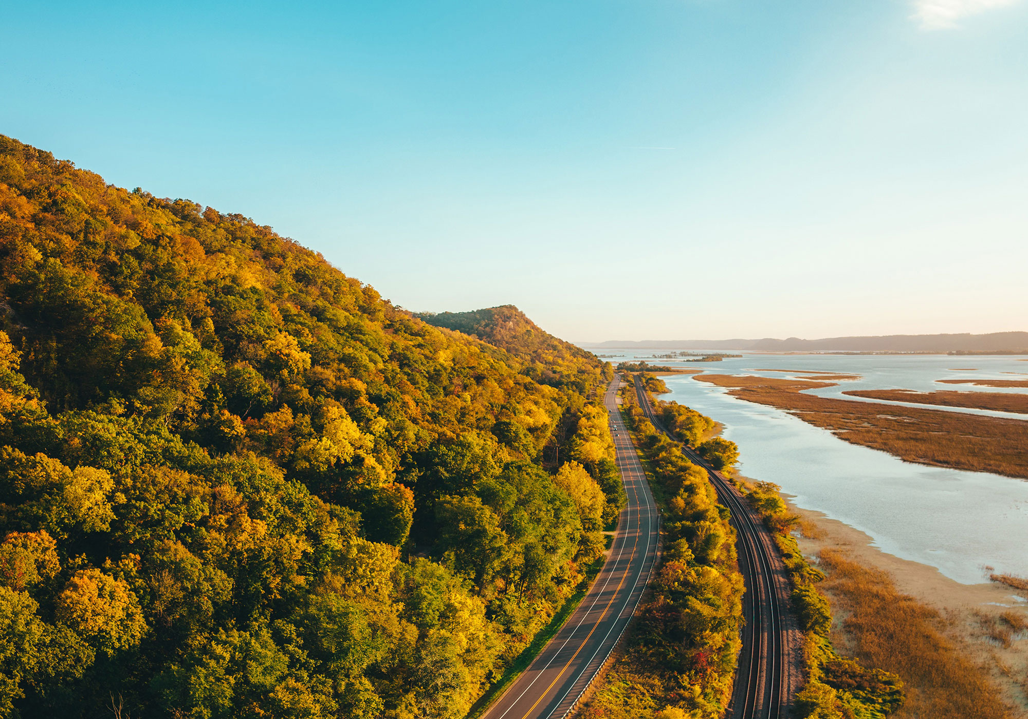 Great River Road and the Mississippi River in Wisconsi