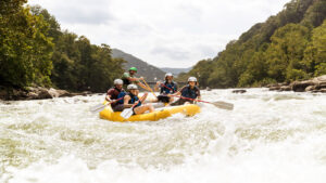 Whitewater rafting in the New River Gorge National Park and Preserve in West Virginia.