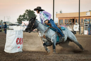 Rodeo competitor at the Laramie County Fairgrounds in Cheyenne, Wyoming; Credit: Crystal Dotzler