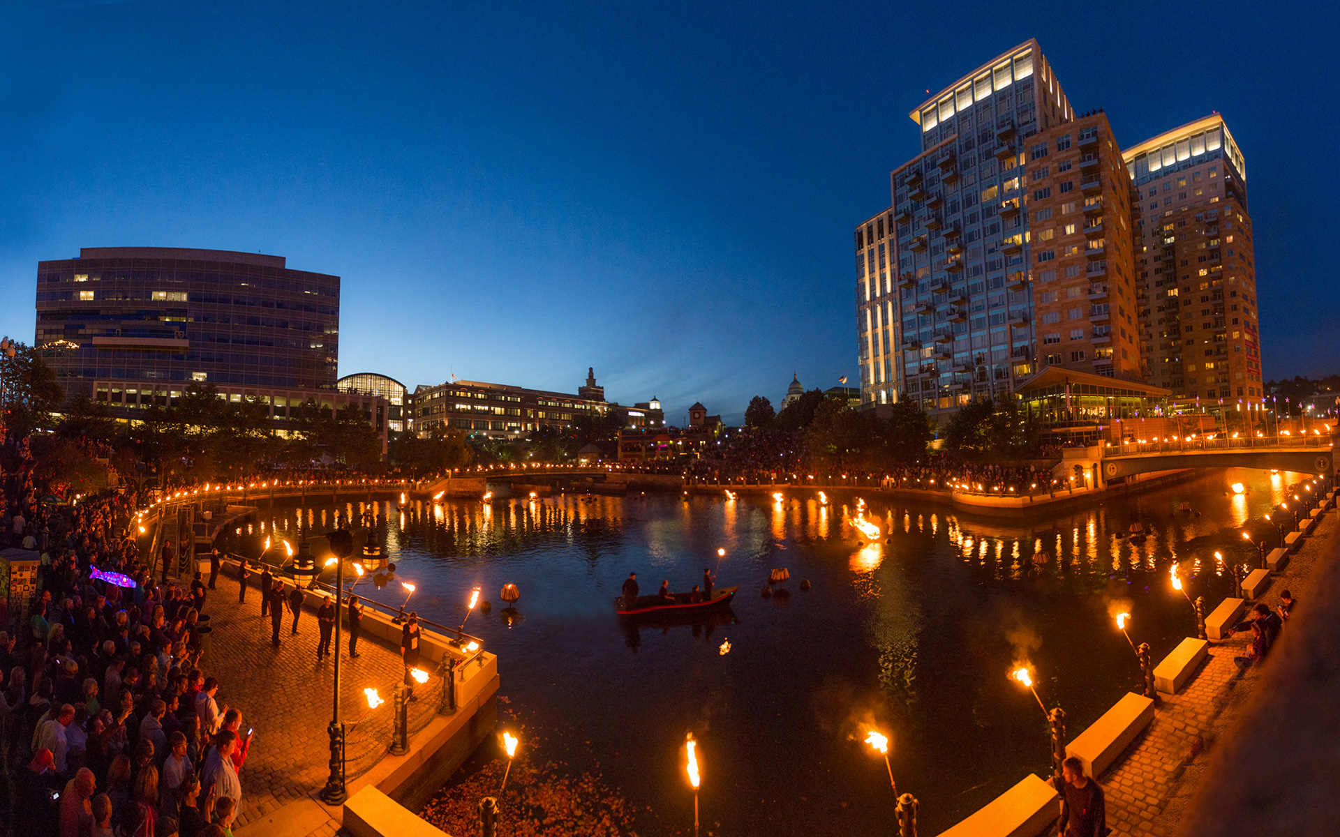 WaterFire seasonal art installation in Providence, Rhode Island