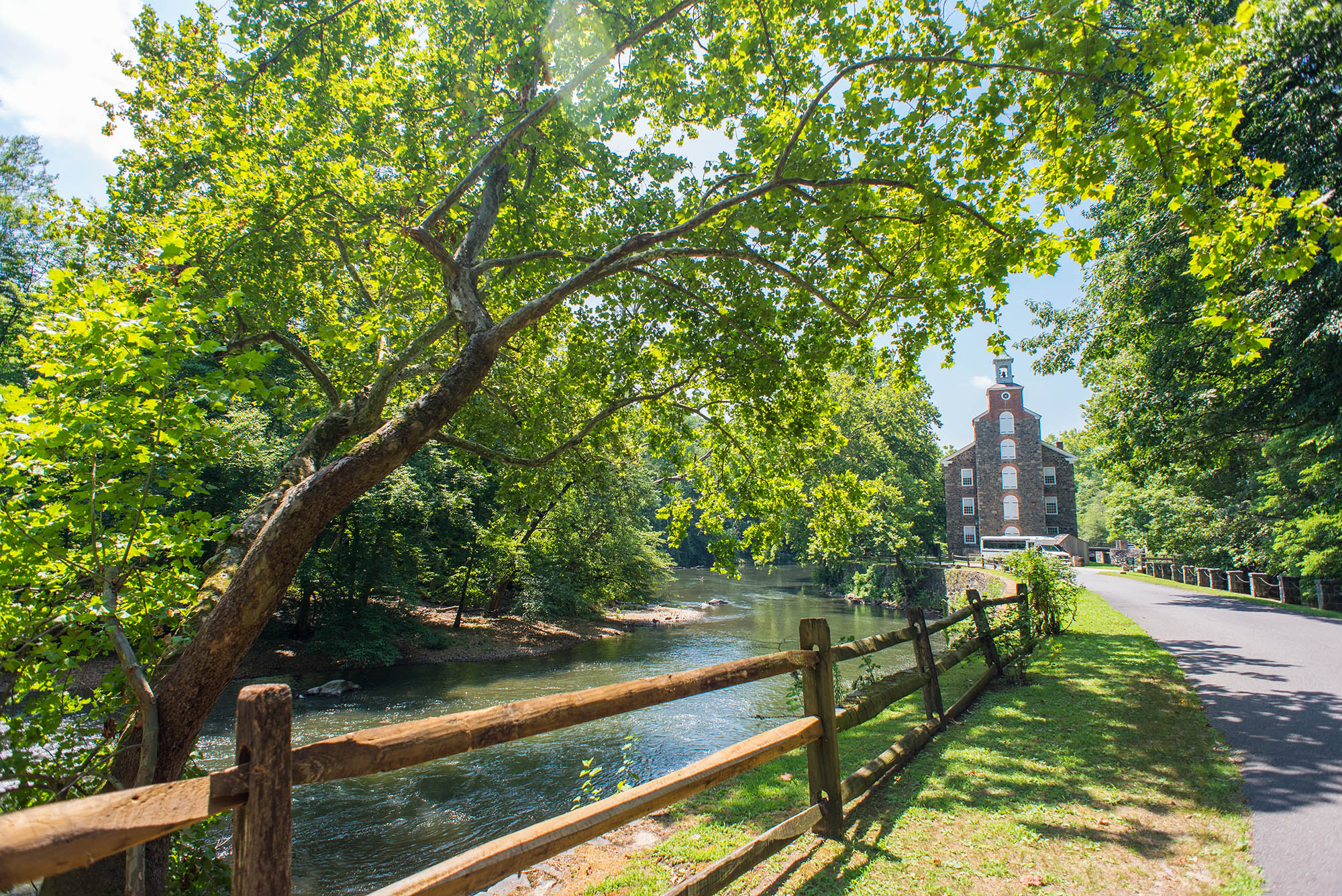 A scenic waterfront view near the Hagley Museum and Library in Wilmington, Delaware
