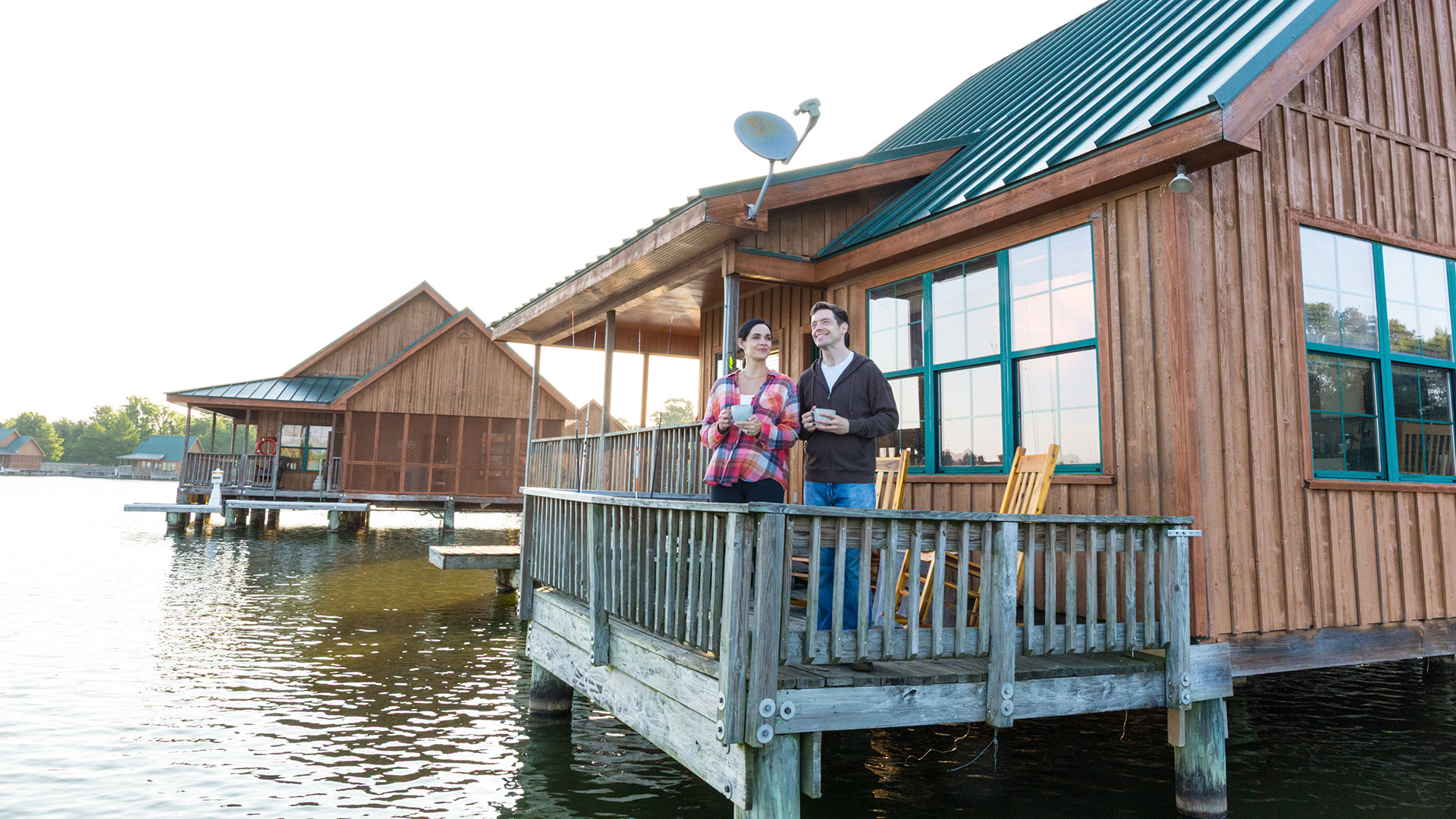 Cabins at Poverty Point Reservoir State Park in Delhi, Louisiana
