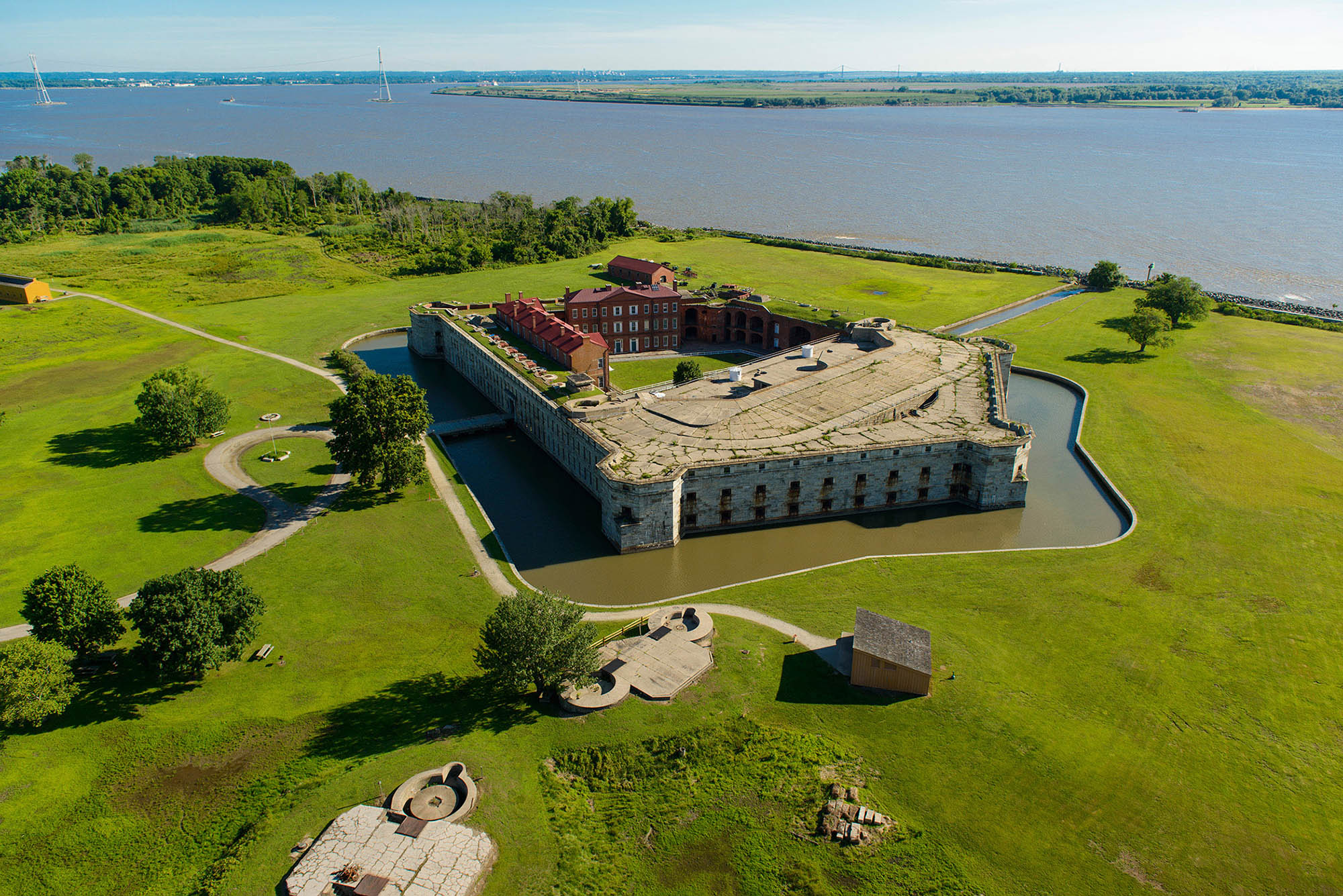 Aerial view of Fort Delaware in Wilmington; Credit: Joe del Tufo
