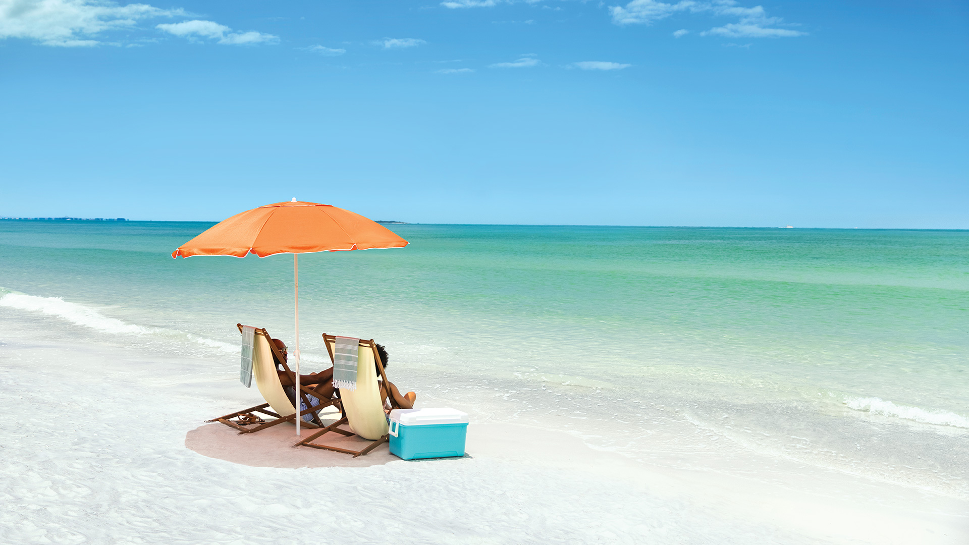 Lounging on the sand of Fort De Soto Beach in Florida