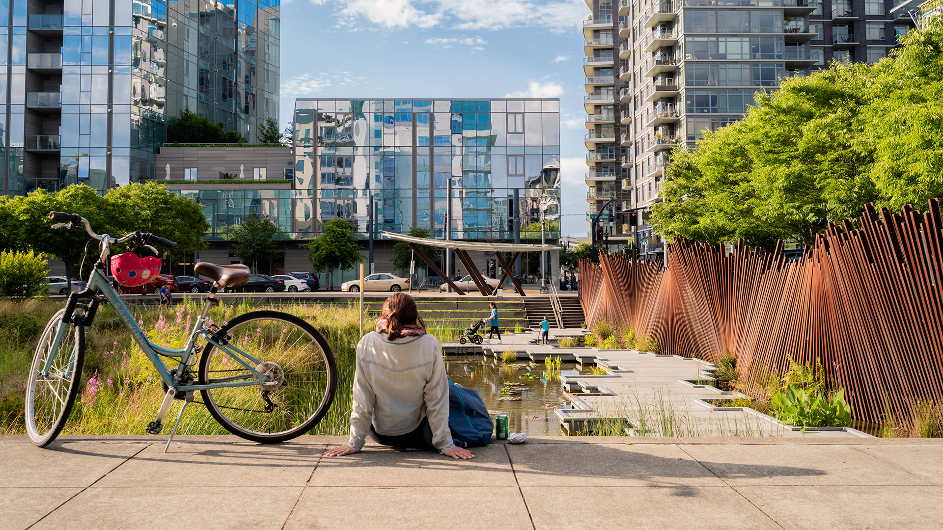 Tanner Springs Park in Portland, Oregon