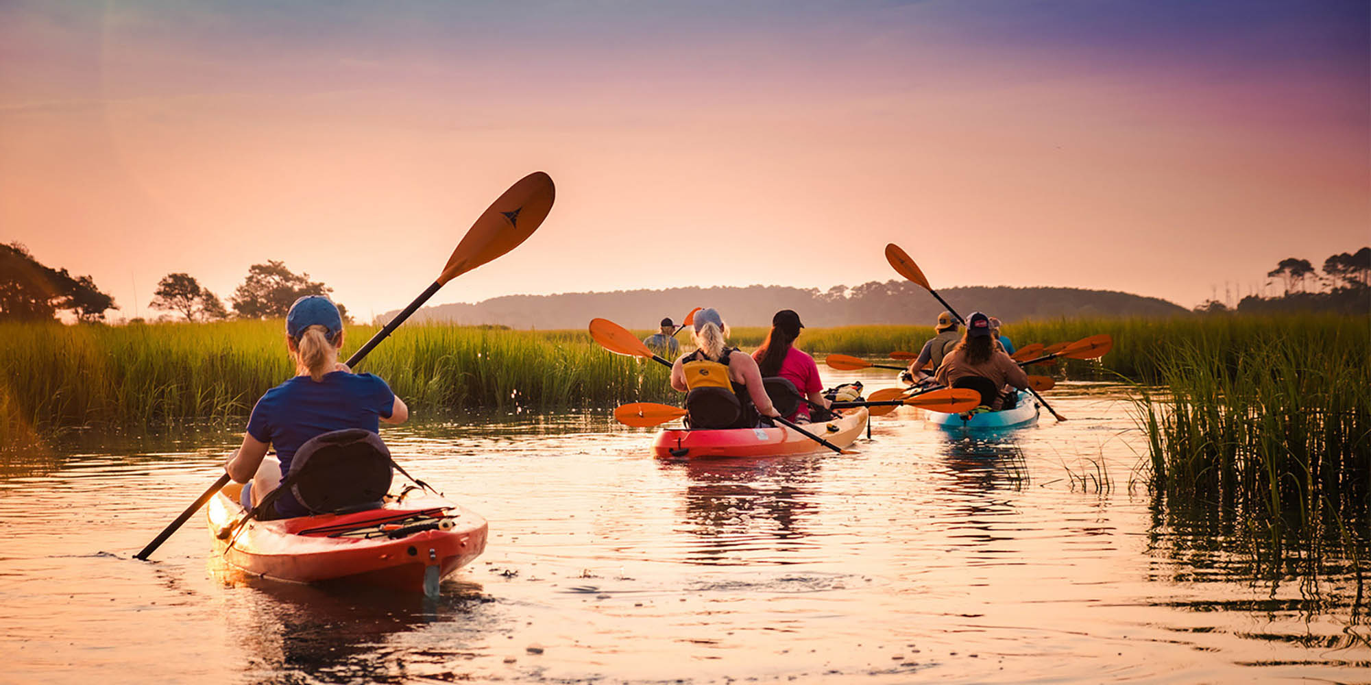 Kayaking on Little River near Myrtle Beach, South Carolina